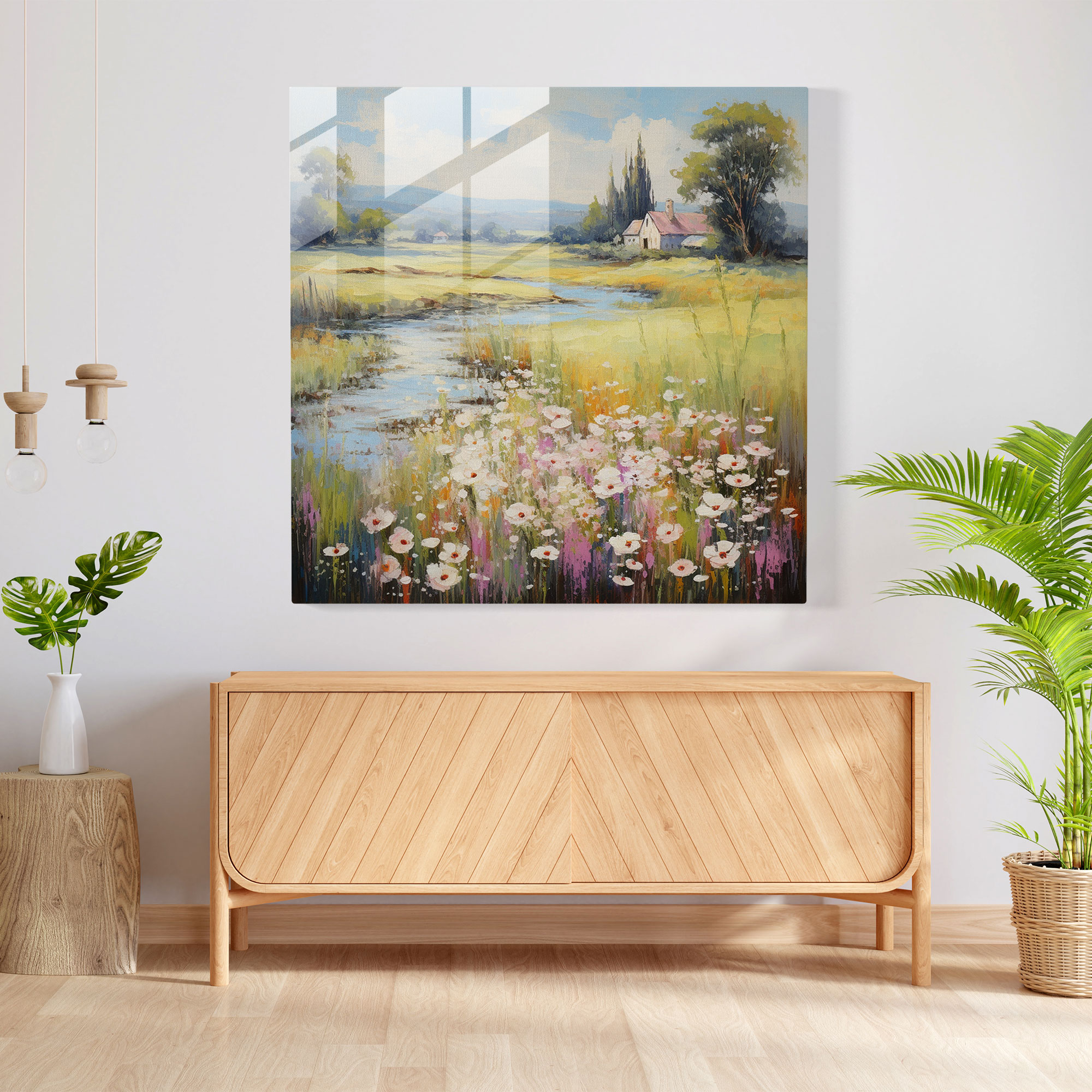 Glasbild Landidylle - Modern Wohnkultur Ruhe