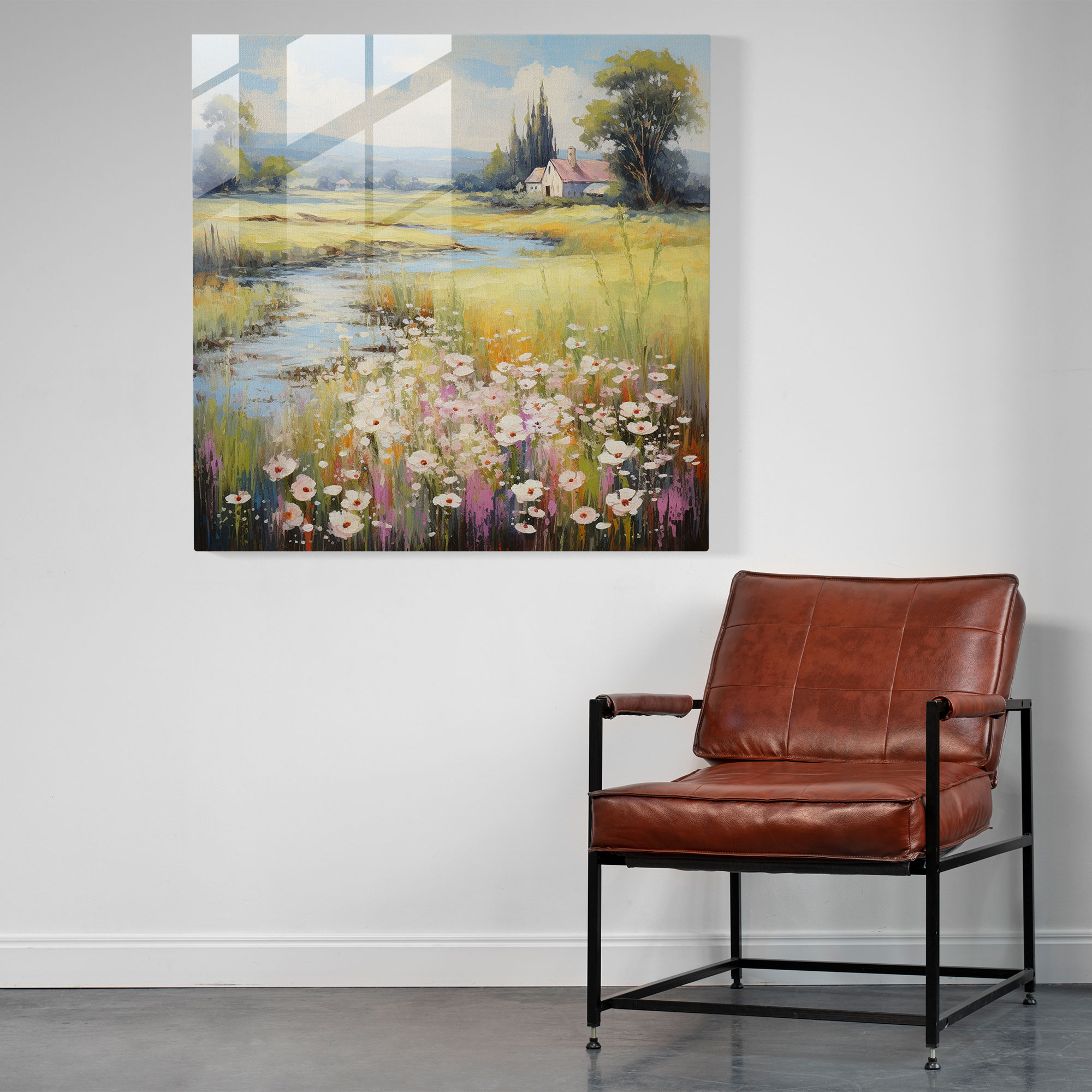 Glasbild Landidylle - Modern Wohnkultur Ruhe