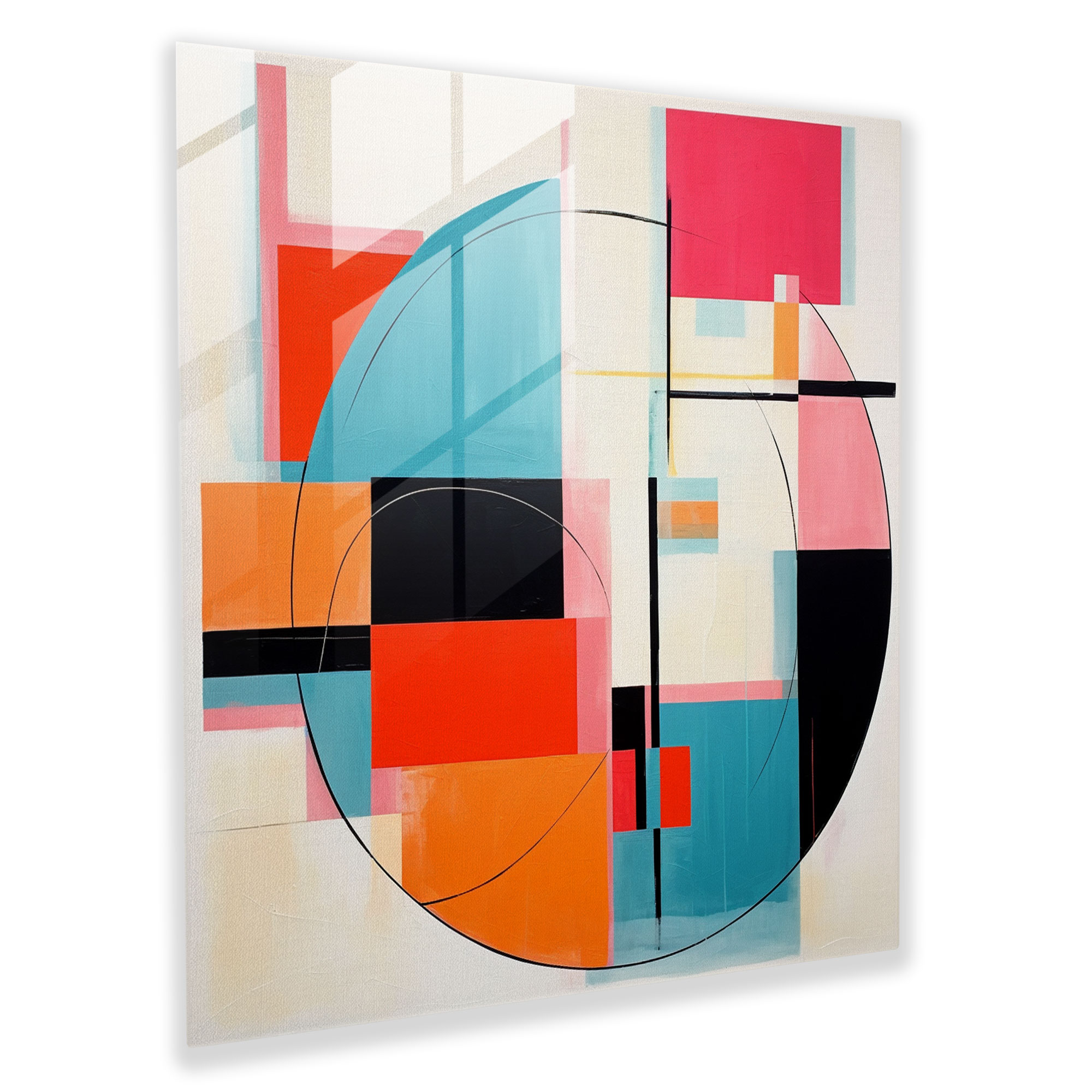 Coole geometrische Glasdrucke - Klare Linien Glaswandkunst Glas Kunst