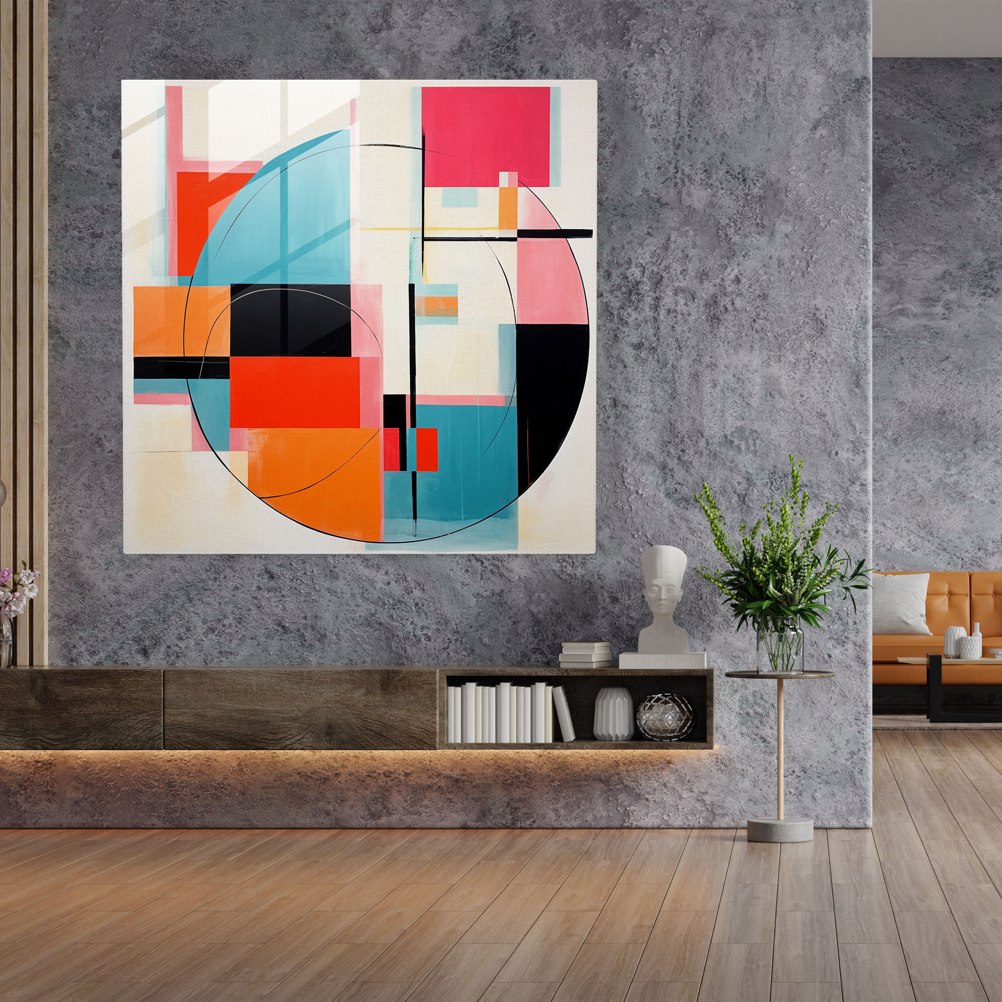 Coole geometrische Glasdrucke - Klare Linien Glaswandkunst Glas Kunst