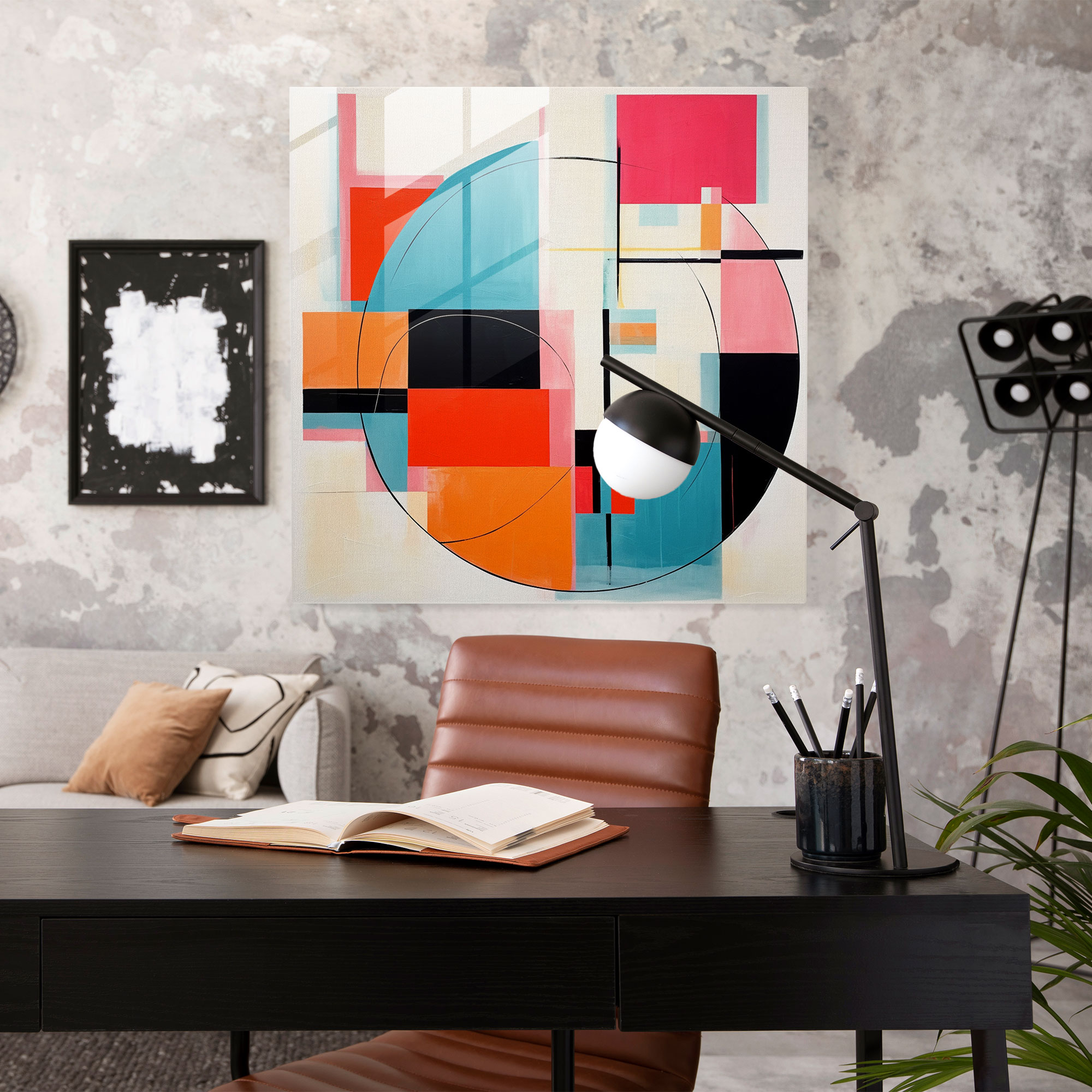 Coole geometrische Glasdrucke - Klare Linien Glaswandkunst Glas Kunst