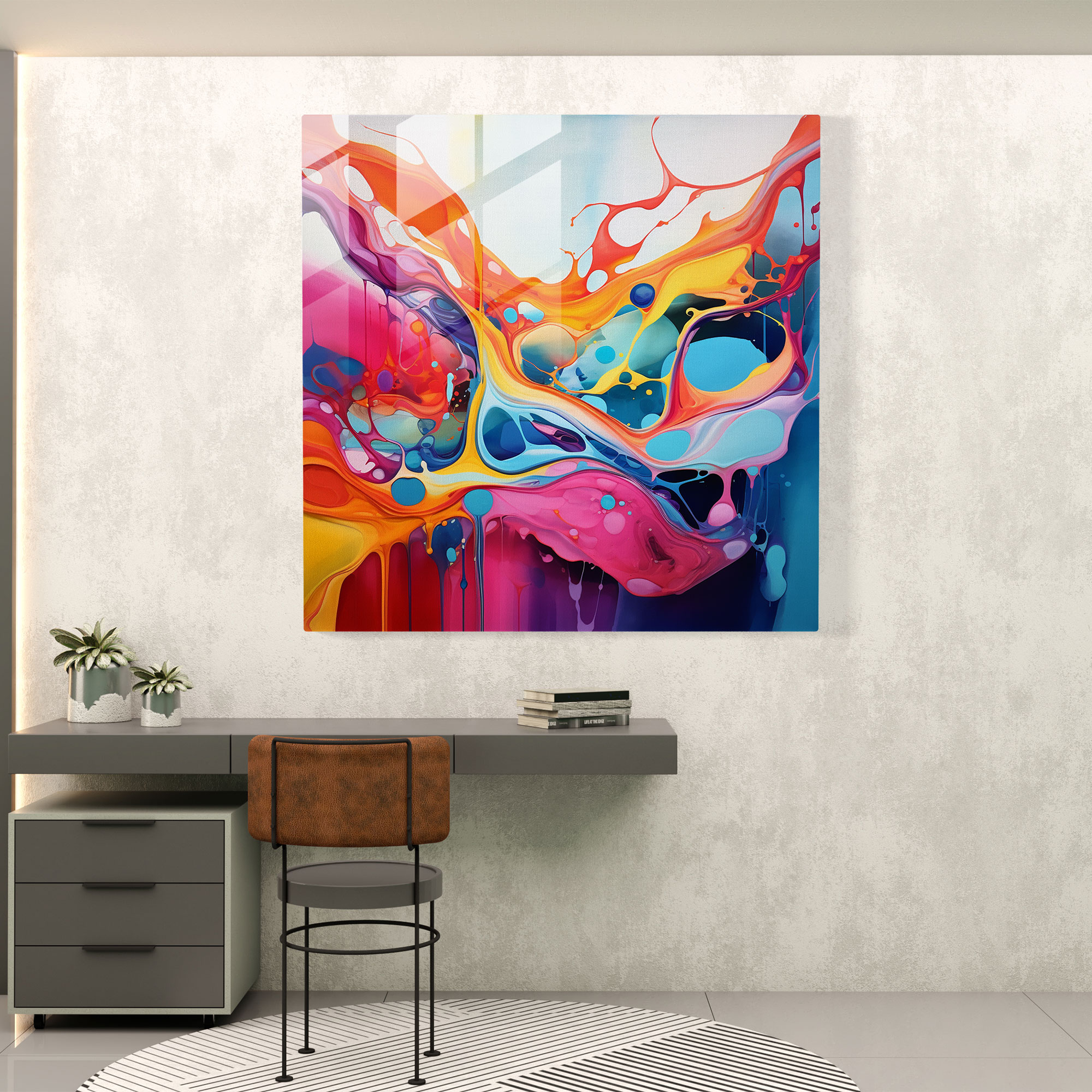 Cool Abstract Glass Print - Cool, Cool Theme, Glass Print, Home Decoration