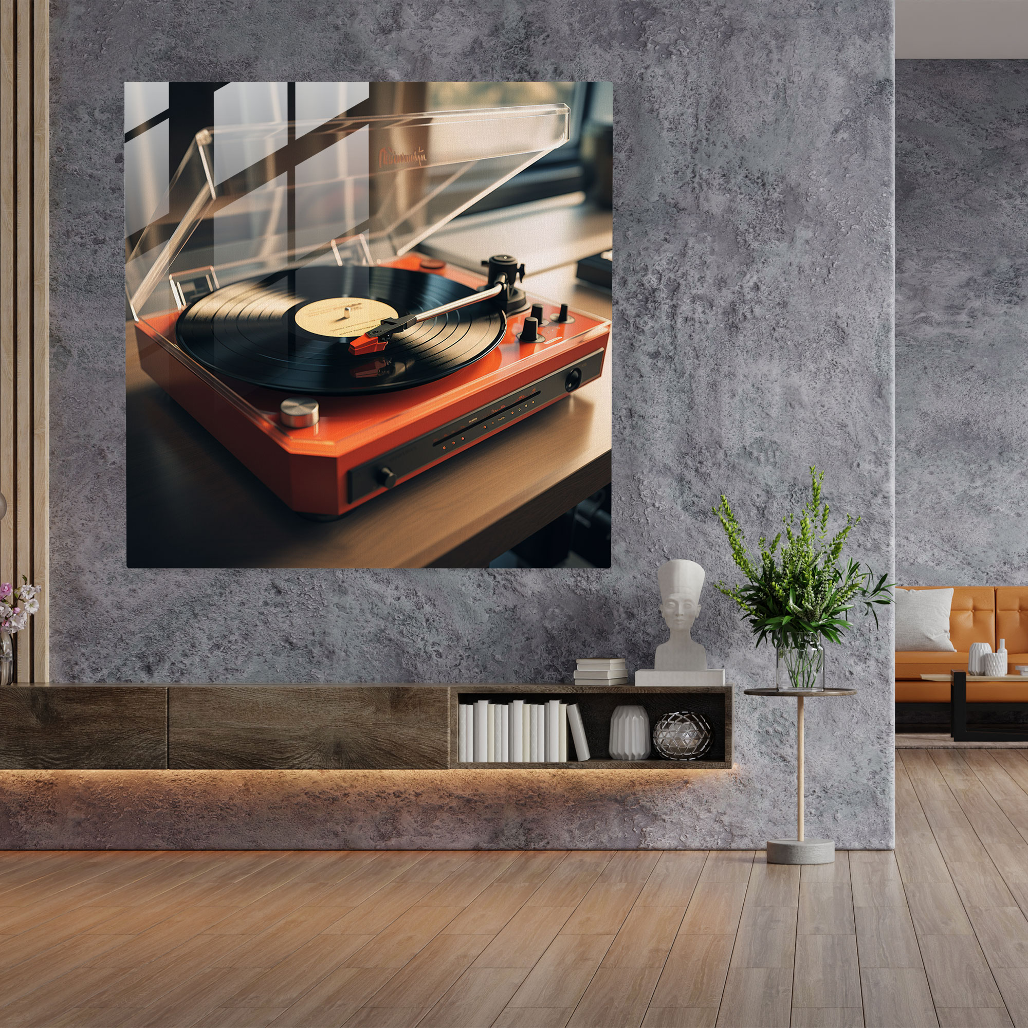 Retro Cool Glasbild - Cooles Retro Design coole Musikvibes