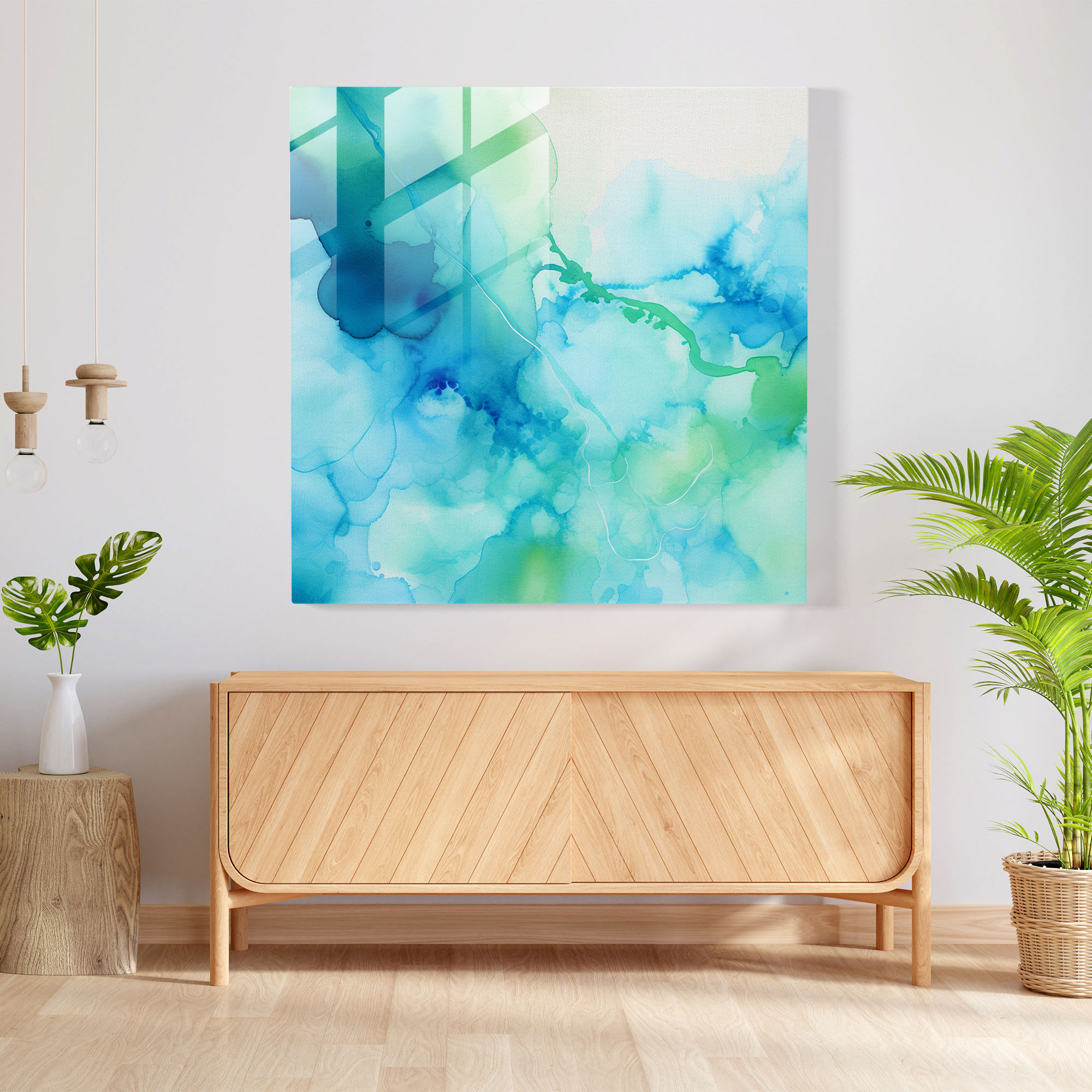 Glasbild Cool Waters - Stilvolle Wohnkultur Glas Kunst Wanddekoration