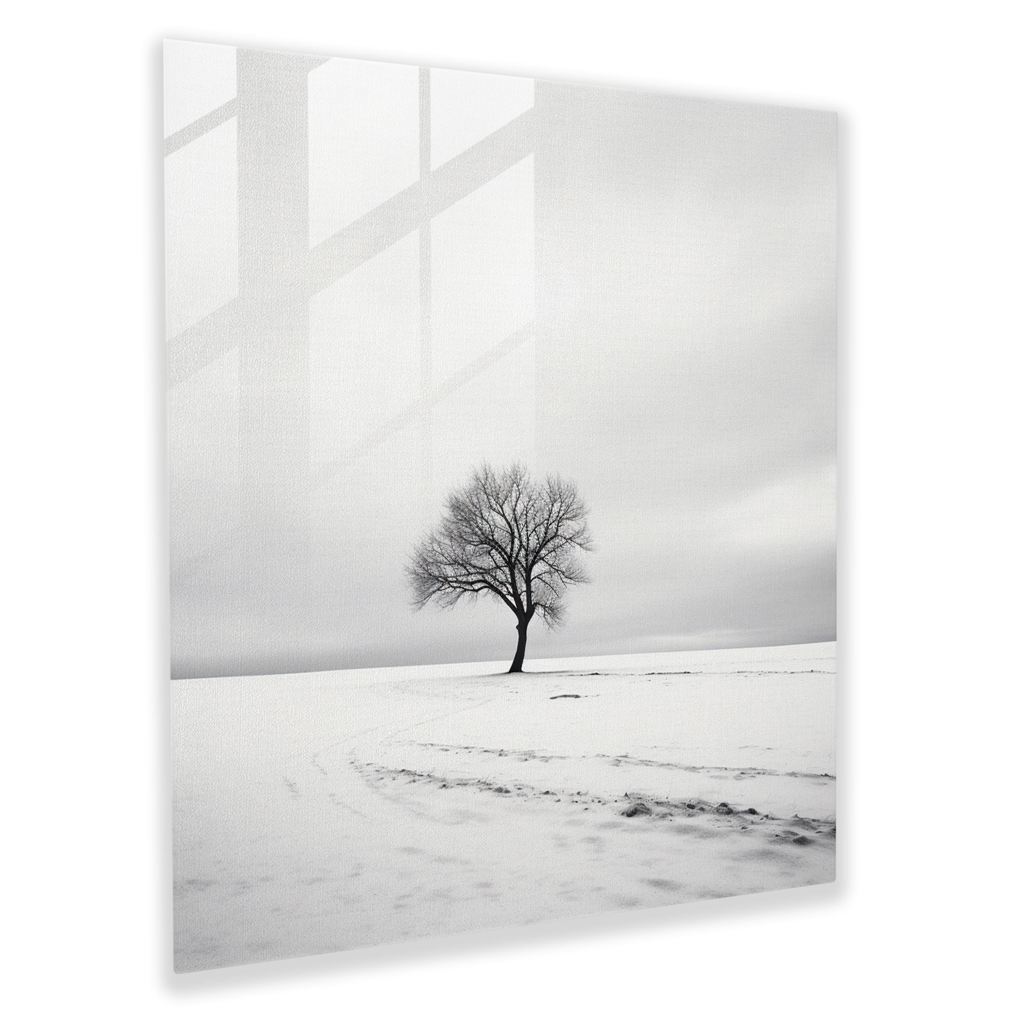 Cool Einsamkeit Glasbild - Cool Schwarz Und Weiß Wohnkultur Minimalistische Fotografie