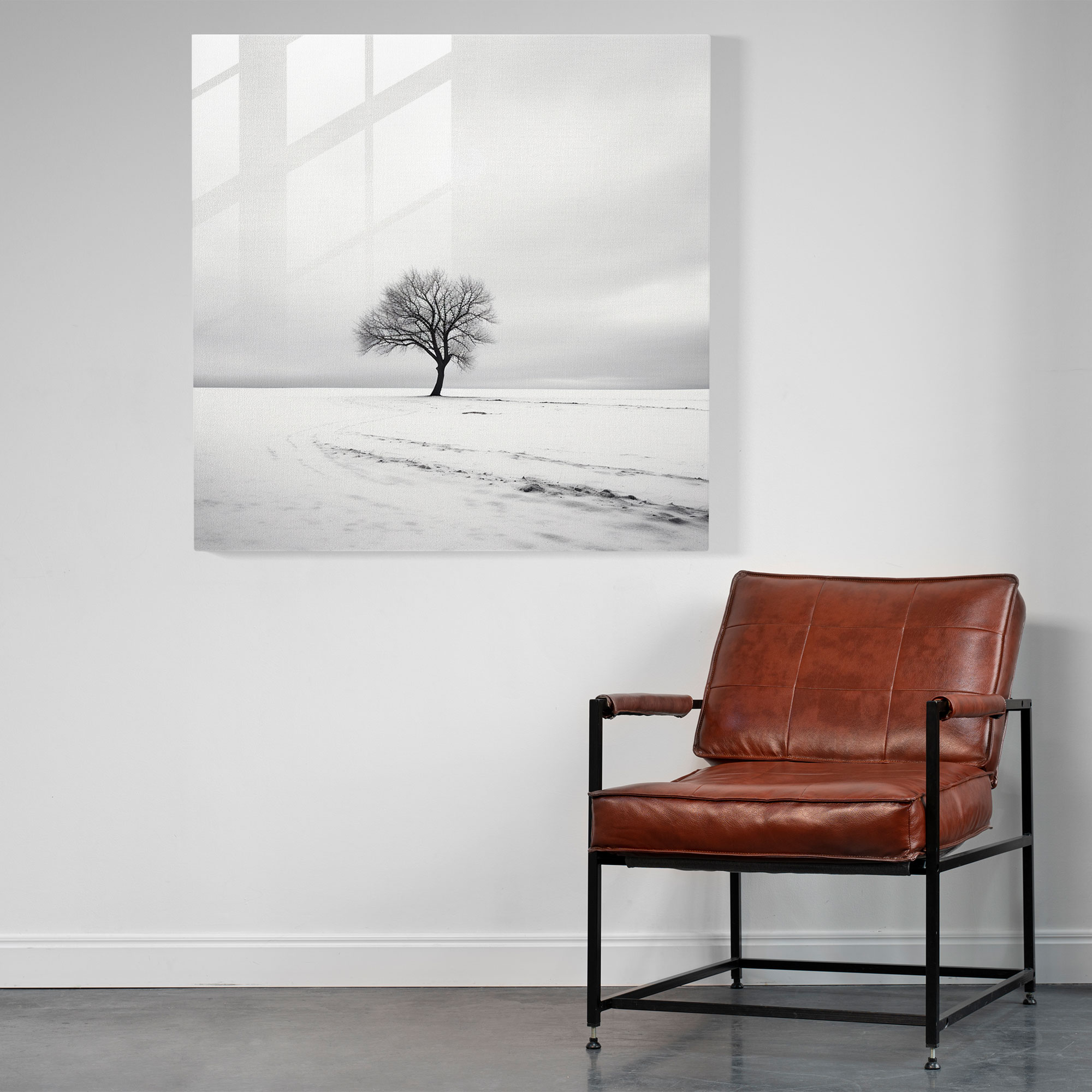 Cool Einsamkeit Glasbild - Cool Schwarz Und Weiß Wohnkultur Minimalistische Fotografie