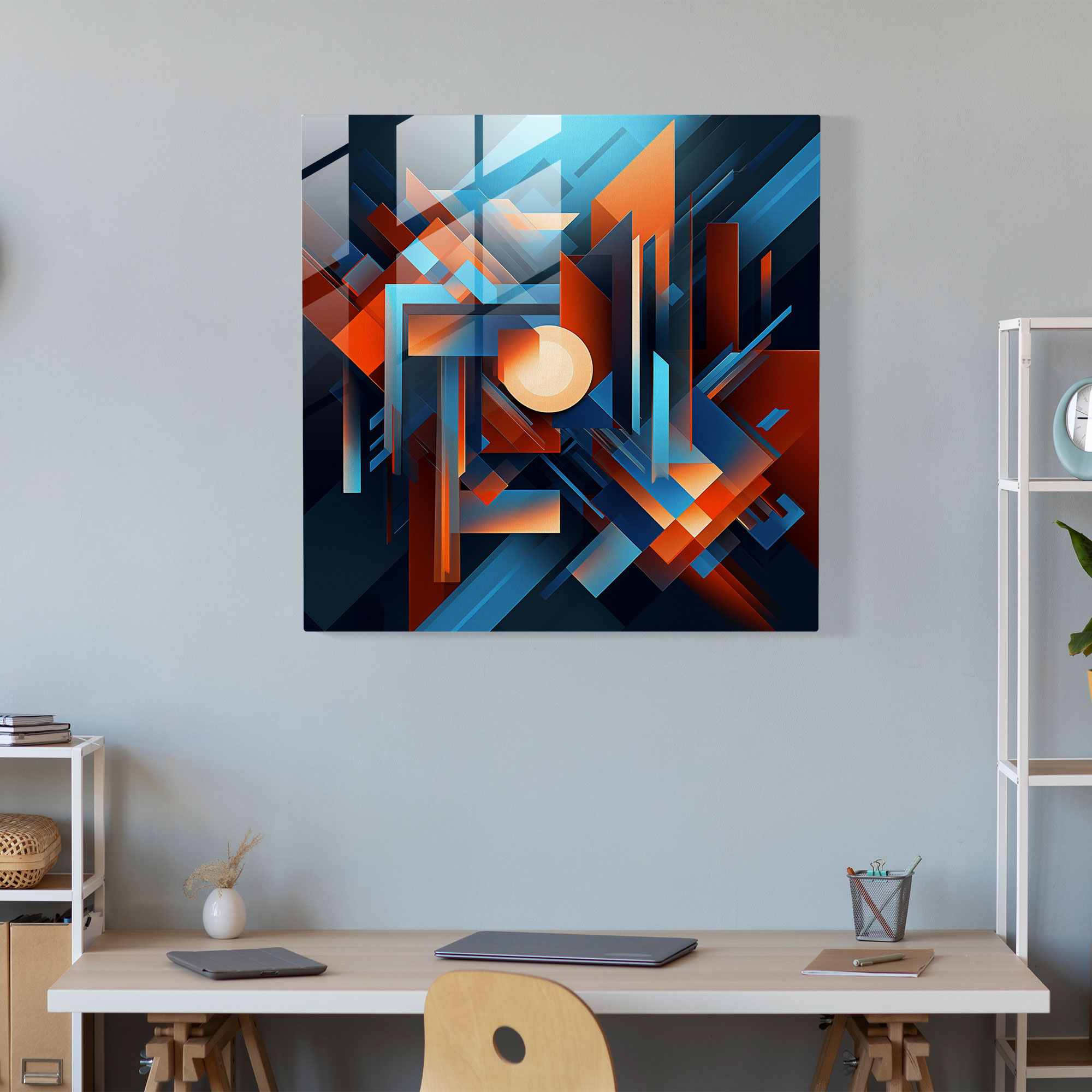 Stilvolles geometrisches Glasbild - Cool Stil digitale Kunst Eleganz