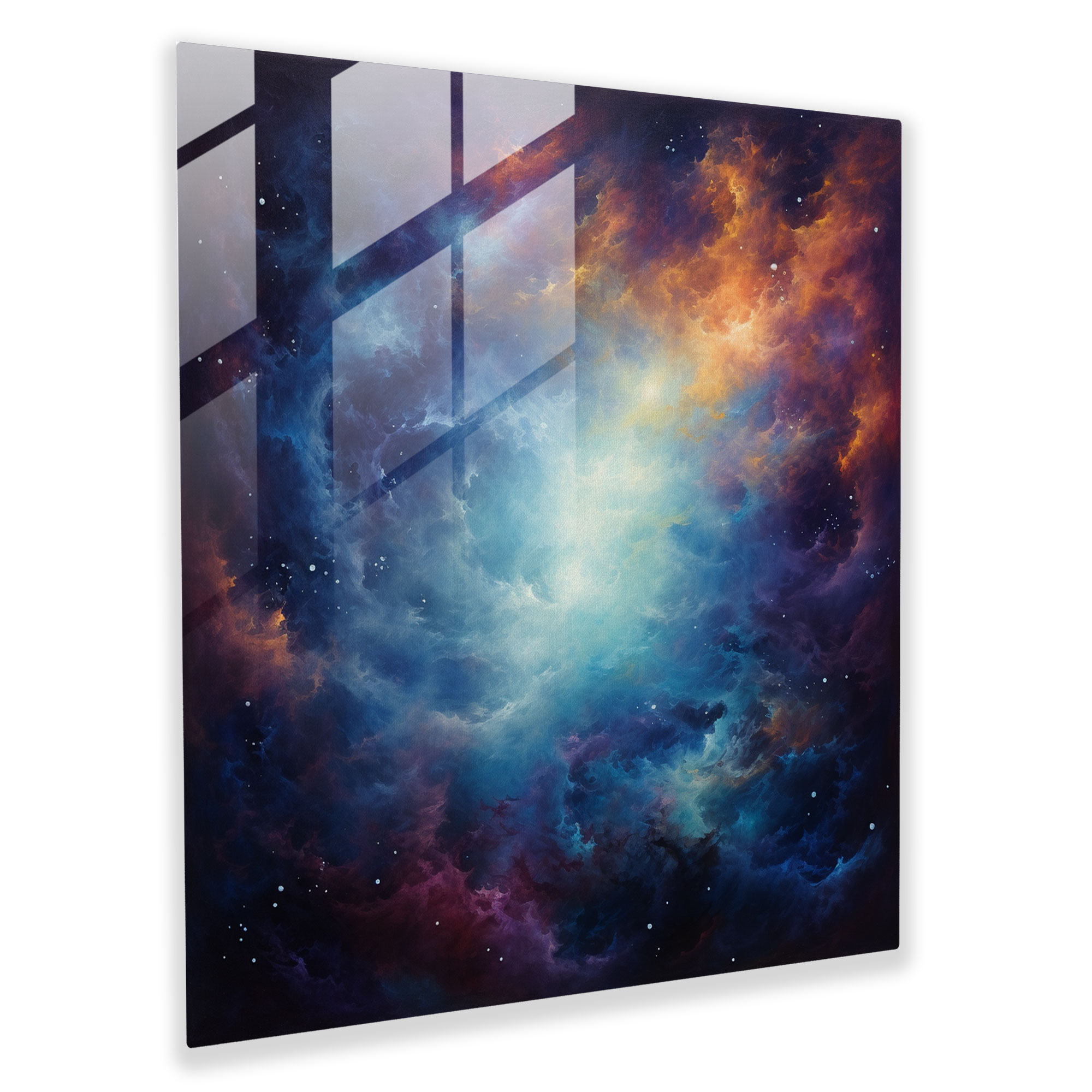 Coole himmlische Gelassenheit Glasbild - Coole himmlische Elemente Ölgemälde coole himmlische Gelassenheit