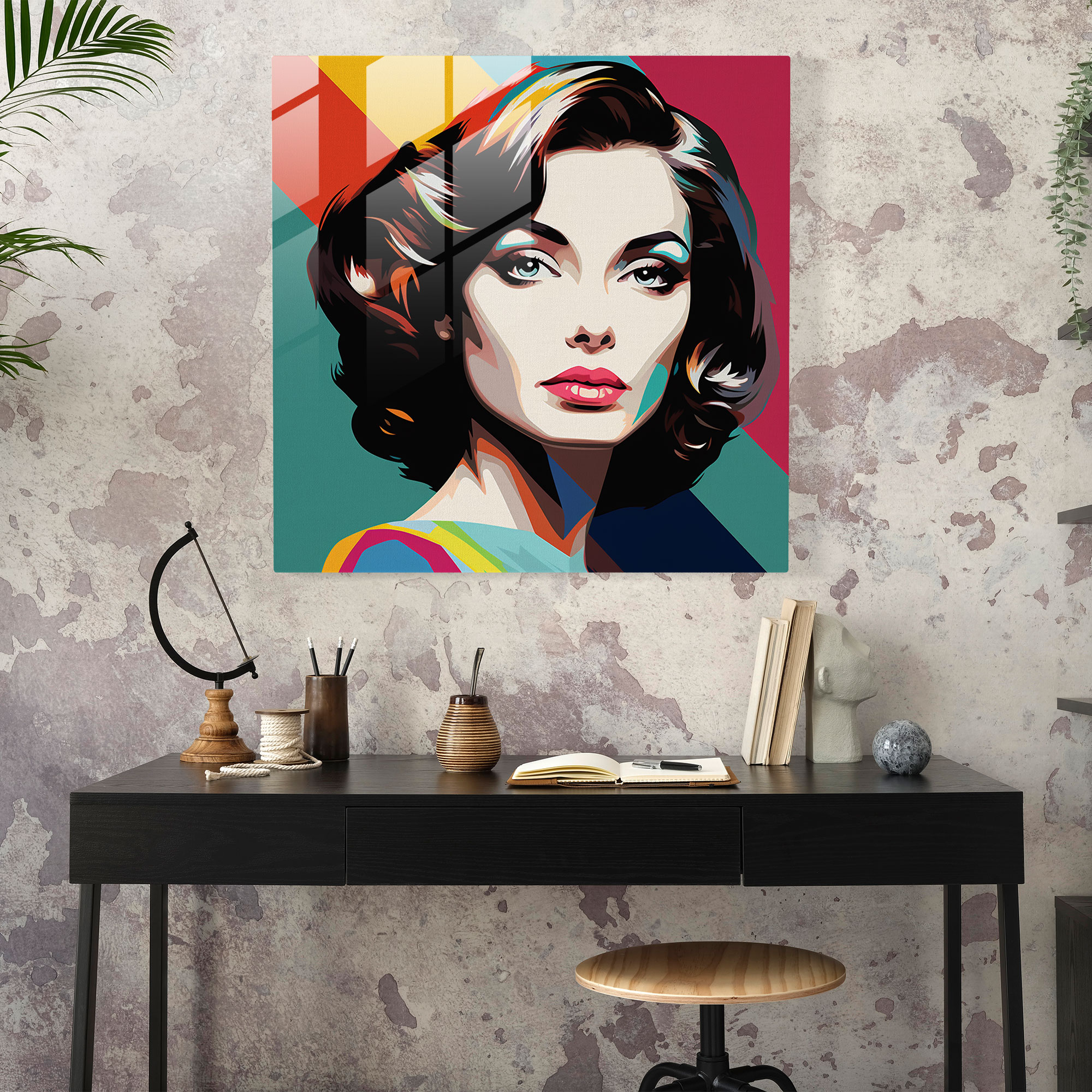 Cool Pop Art Glass Print - Cool, Glass Print, Home Decoration, Cool