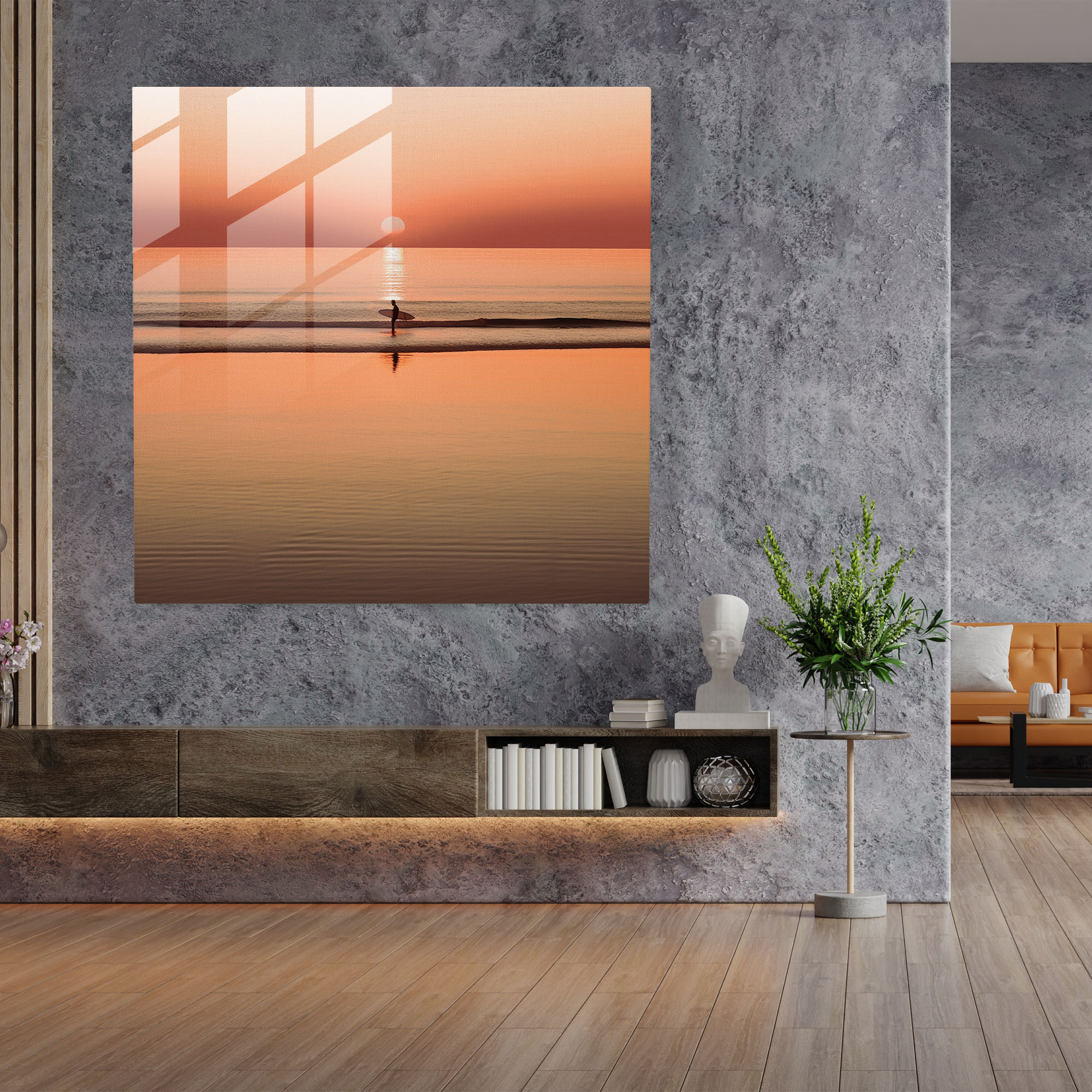 Coole Surf Glasbild - Stilvolle Wandkunst aus Glas