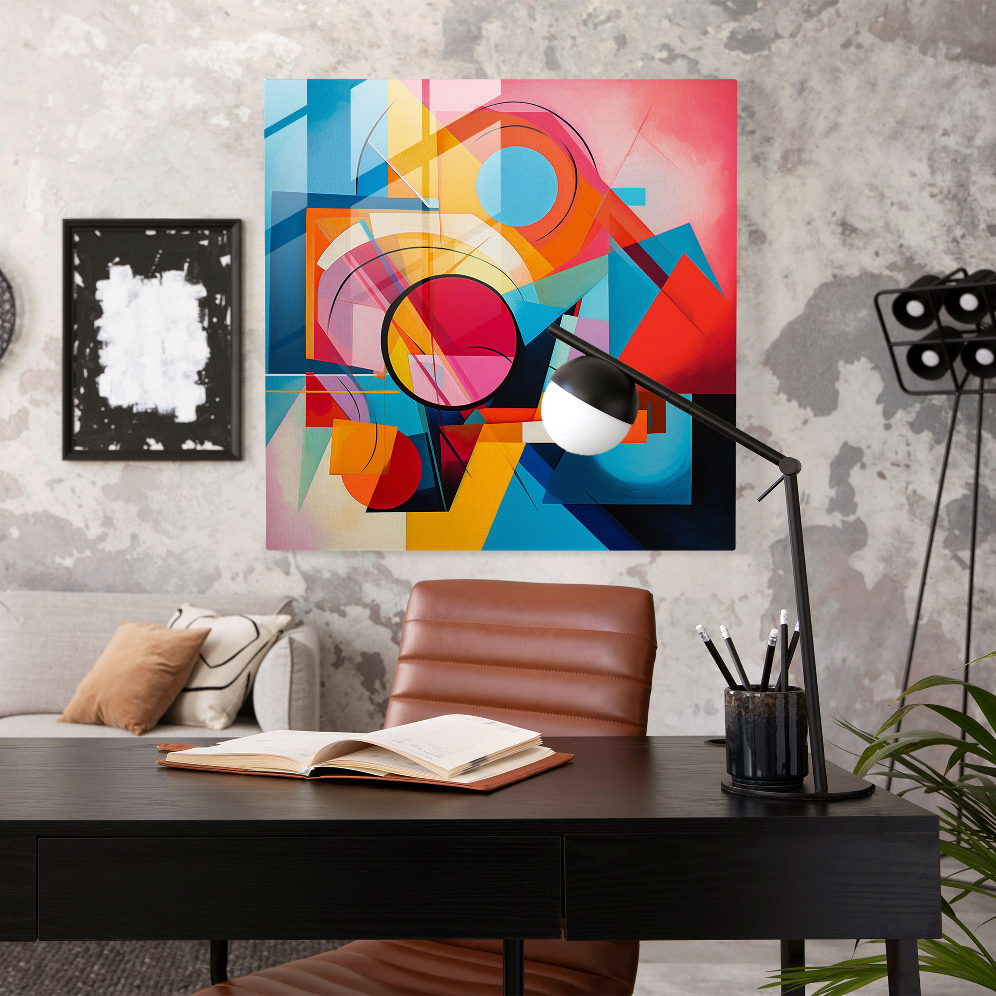 Moderne Glasbilder - Geometrisches Glasdesign Wanddekoration moderne Kunst