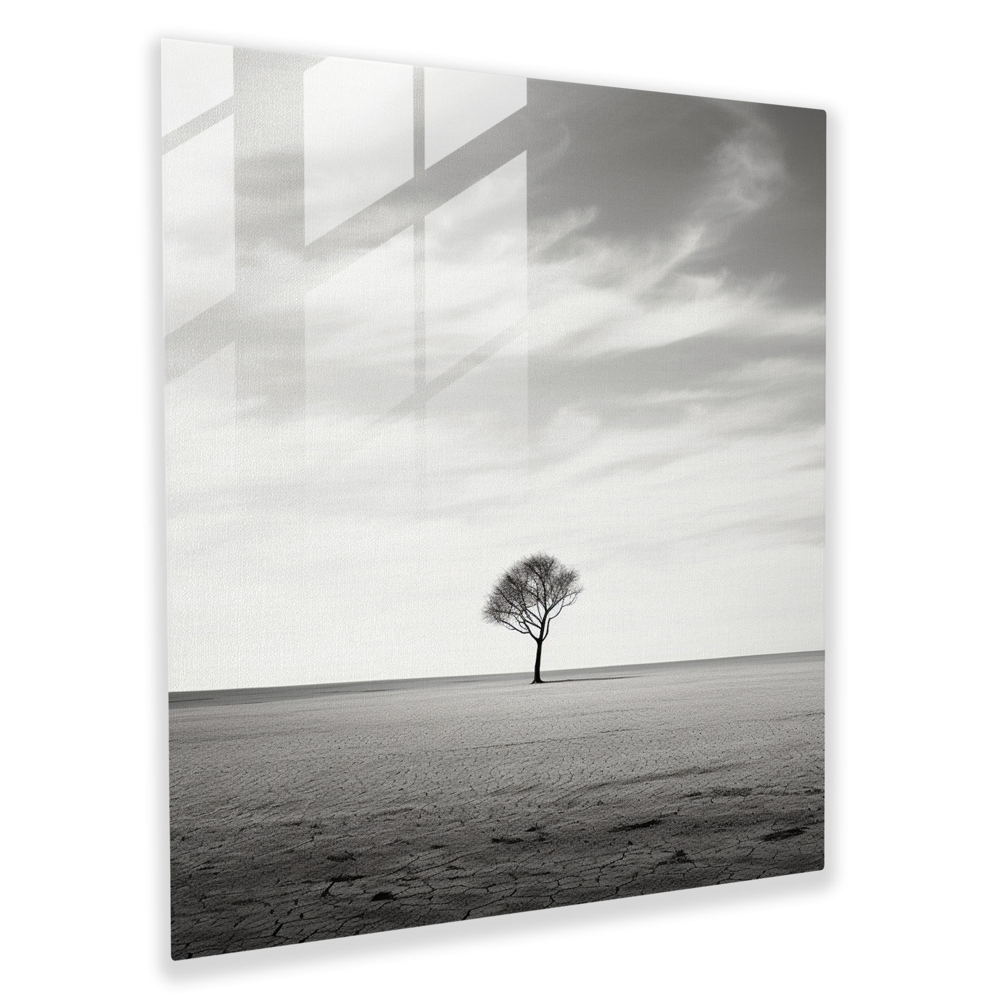 Trendiges minimalistisches Glasbild - Stilvolles Glasbild in cooler Einsamkeit