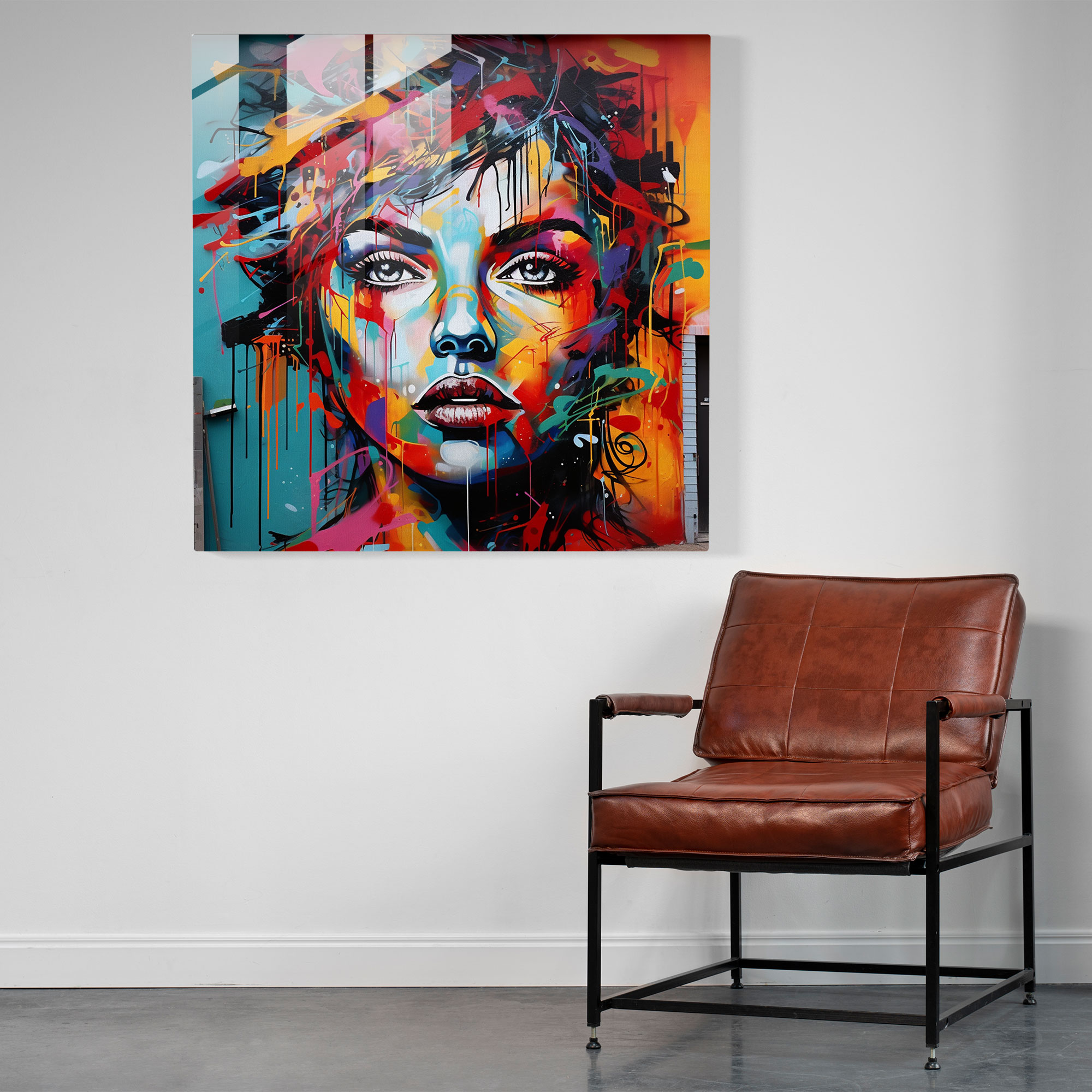 Cooles Graffiti Glasbild - Stilvolle Glaskunst mit individueller Note