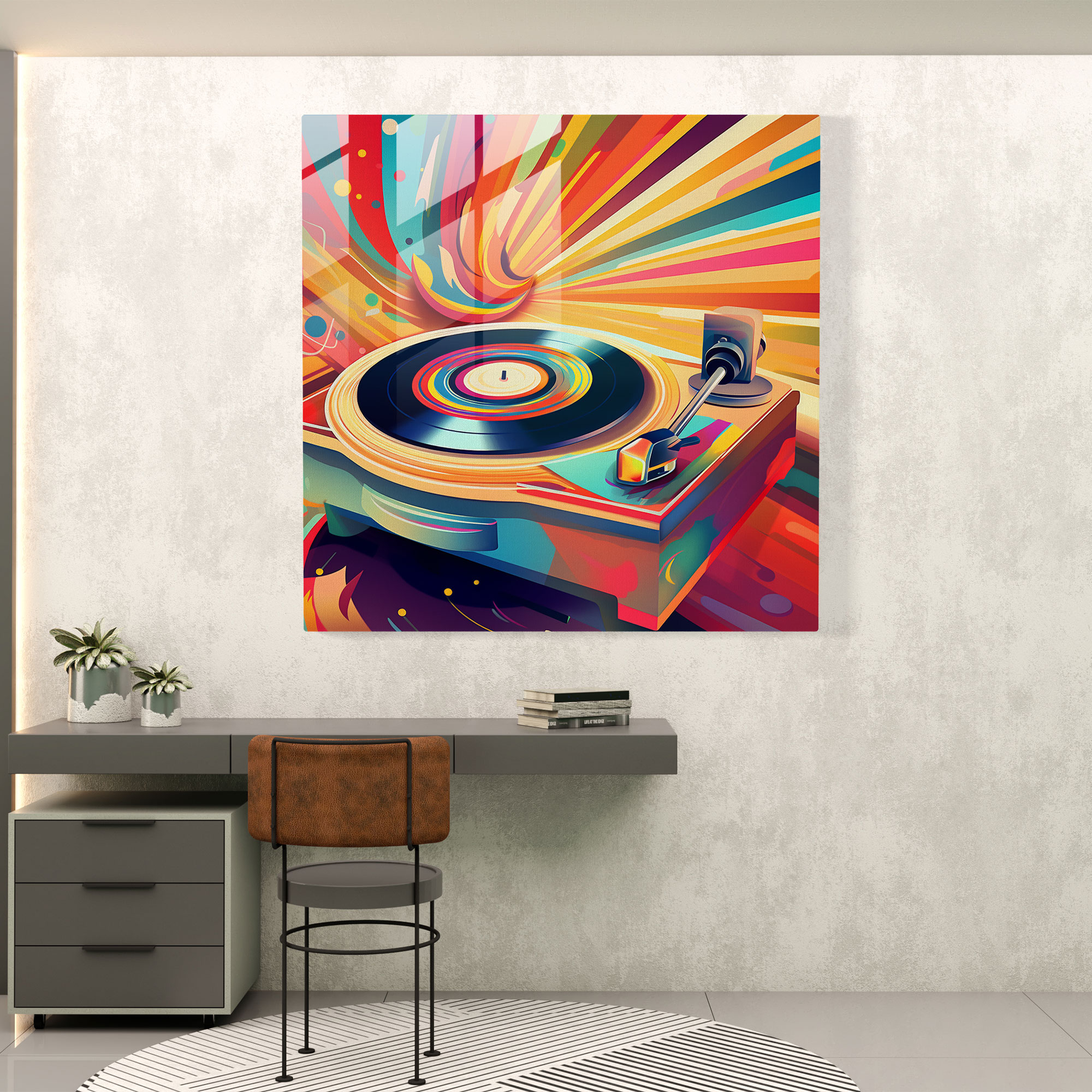 Cooles Retro-Glasbild - Stilvoll Retro 60er Glaswandkunst