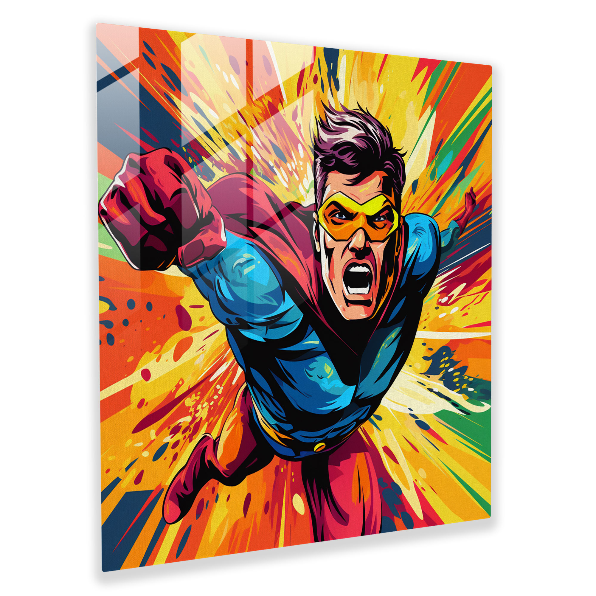 Cool Pop Art Cam Tablo - Serin Cesur Renkler Cam Tablo Cam Duvar Sanatı