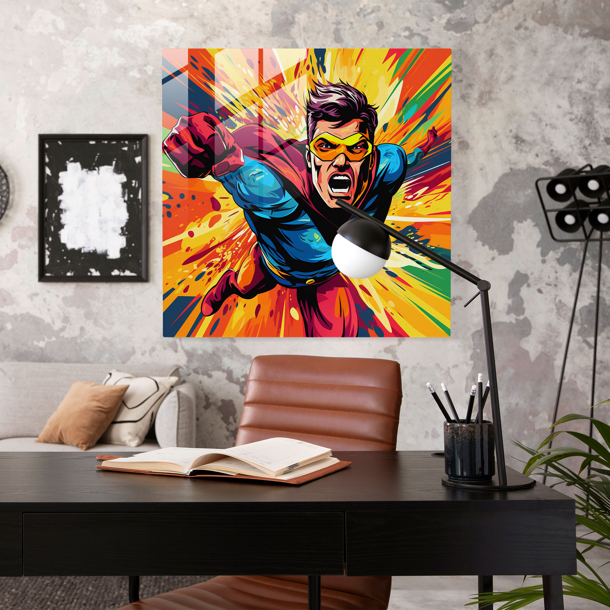 Cool Pop Art Cam Tablo - Serin Cesur Renkler Cam Tablo Cam Duvar Sanatı
