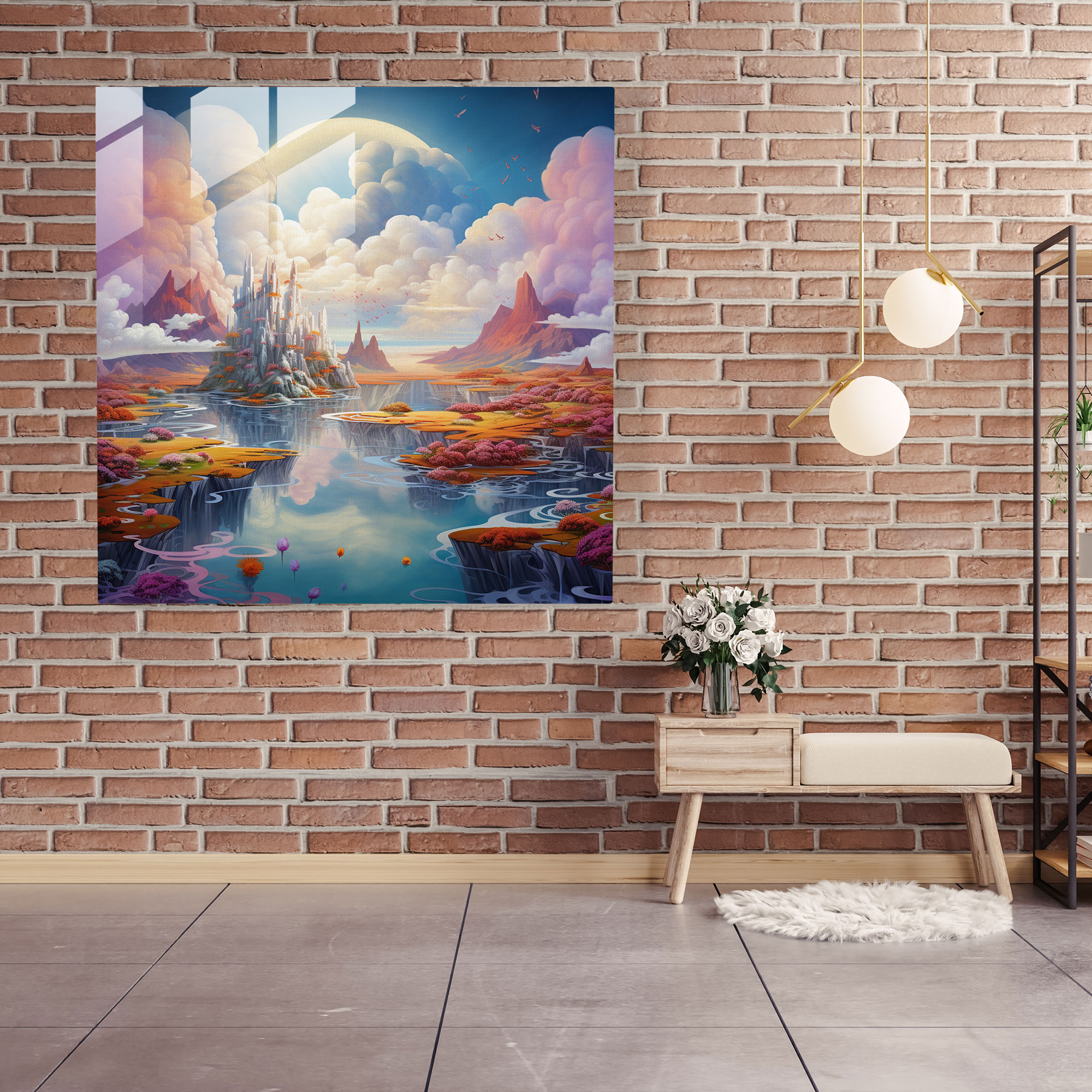 Coole Surreale Glasbild-Illustration - Zuhause Dekoration Glas Wandkunst