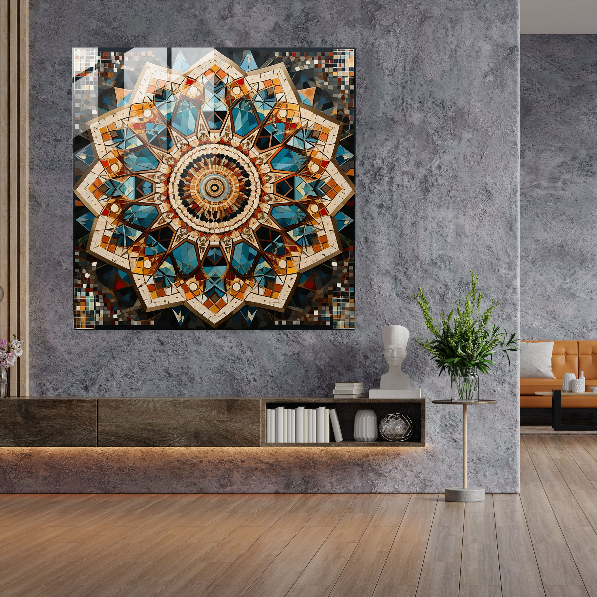 Moderne geometrische Glasbilder - Modernes geometrisches Mosaik Wanddekoration
