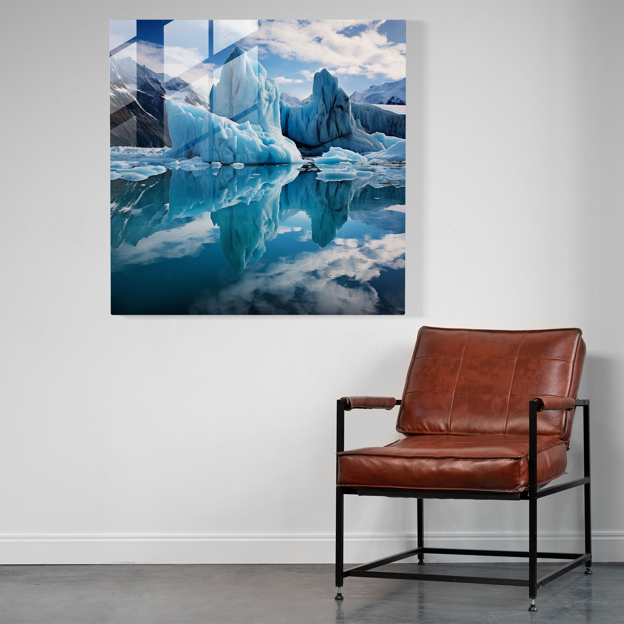 Kühle Gletscherpracht Glasbild - Kühle unberührte Pracht serene Schönheit majestätischer Gletscher