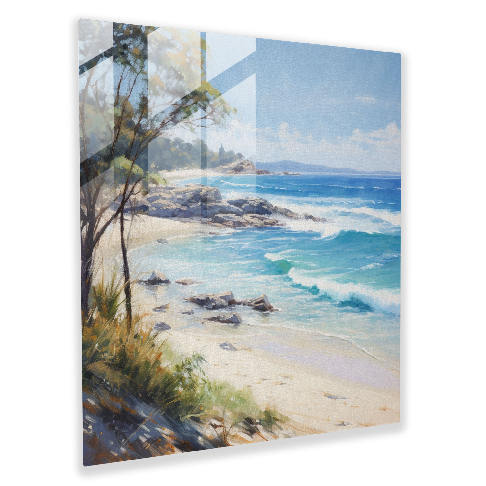 Glasbild Kühlender Küstenwind - Moderne Wanddekoration Kunstwerk