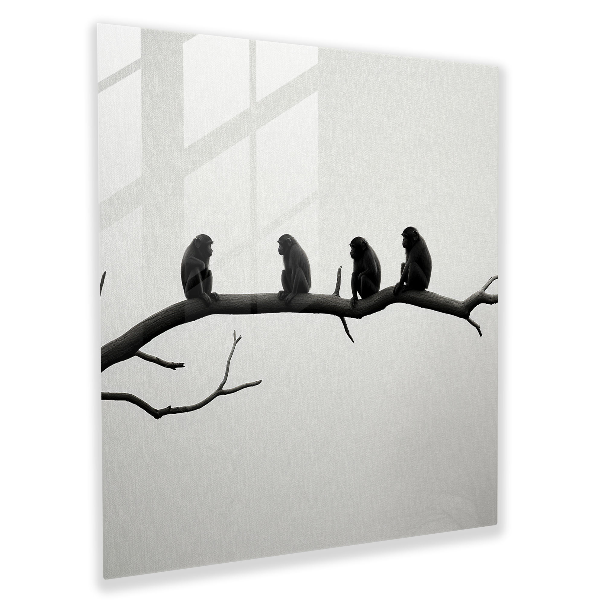 Glasbild mit Affenmotiv - Affen Glas Kunst Glaswandkunst