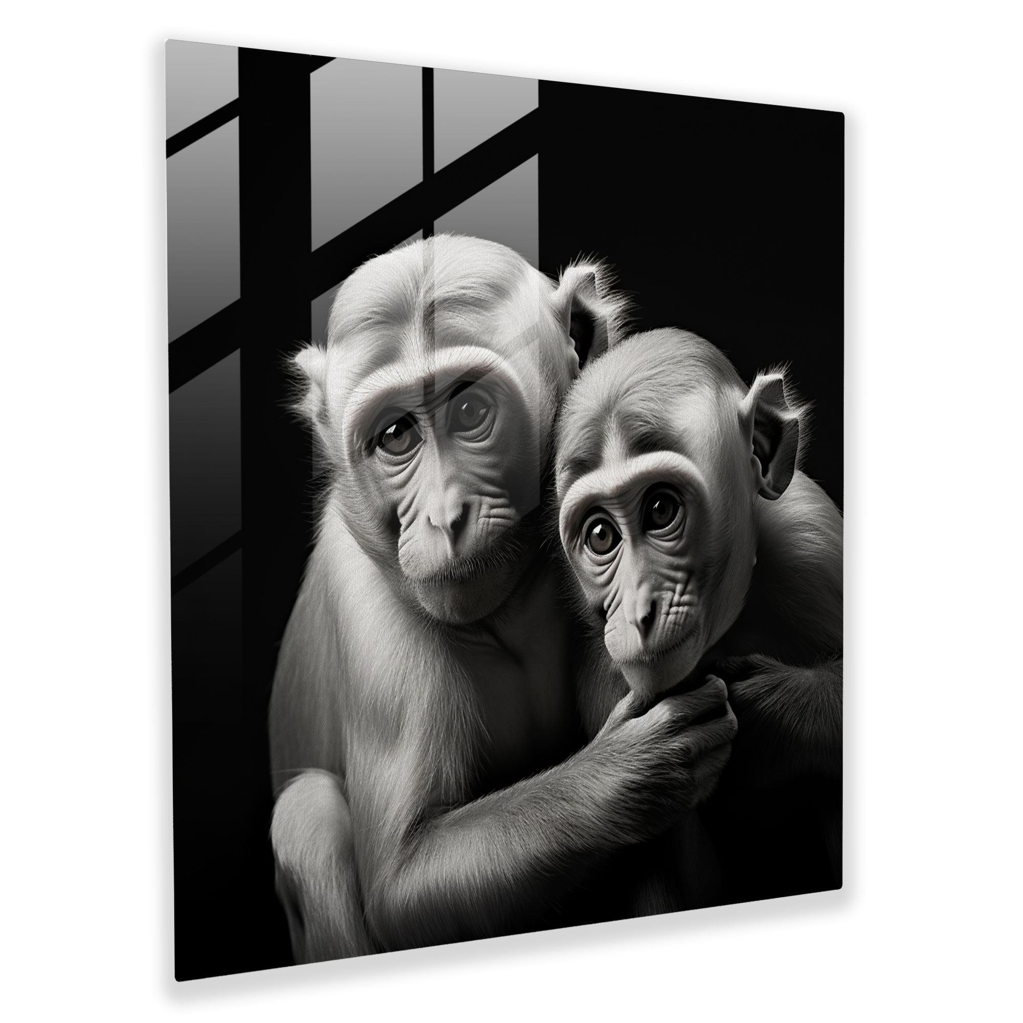 3 Monkey Glass Print - 3 Monkey, Modern Art, Home Decoration, Glass Print