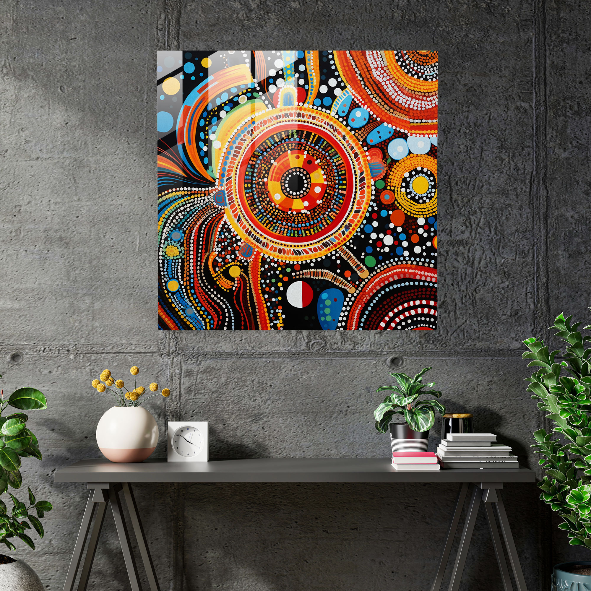 Contemporary Aboriginal Glass Print - Aboriginal, Glass Art, Aboriginal, Wall Decoration