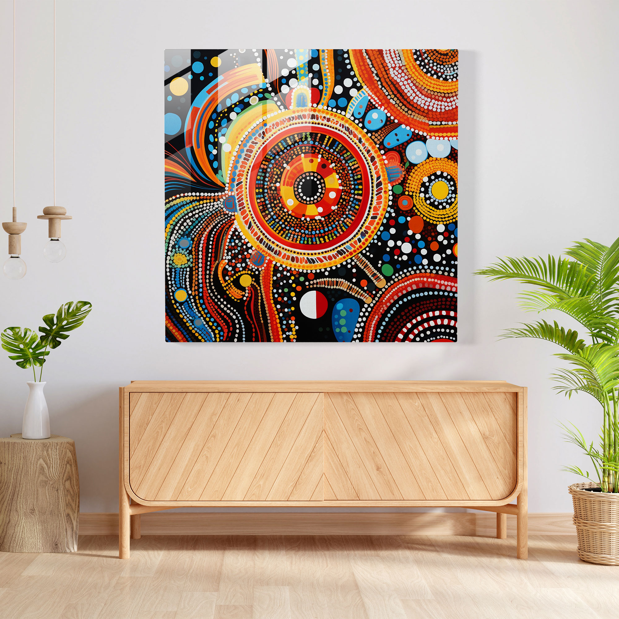 Contemporary Aboriginal Glass Print - Aboriginal, Glass Art, Aboriginal, Wall Decoration