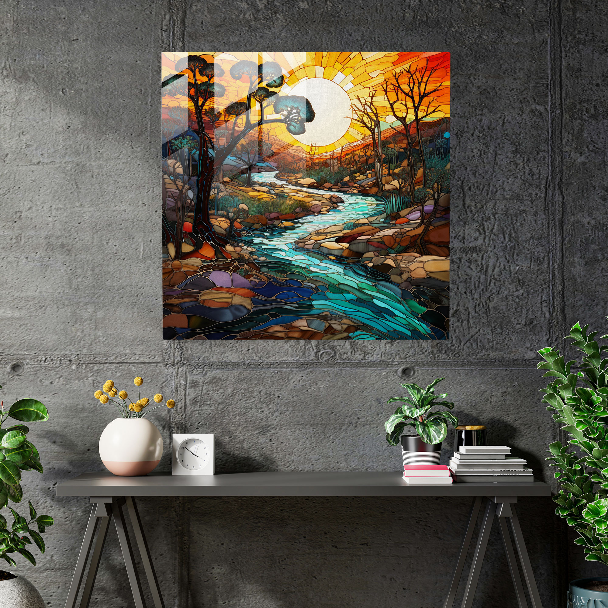 Indigenous Artist Glass Wall Art - Aboriginal, Modern Art, Glass Wall Art, Wall Decoration