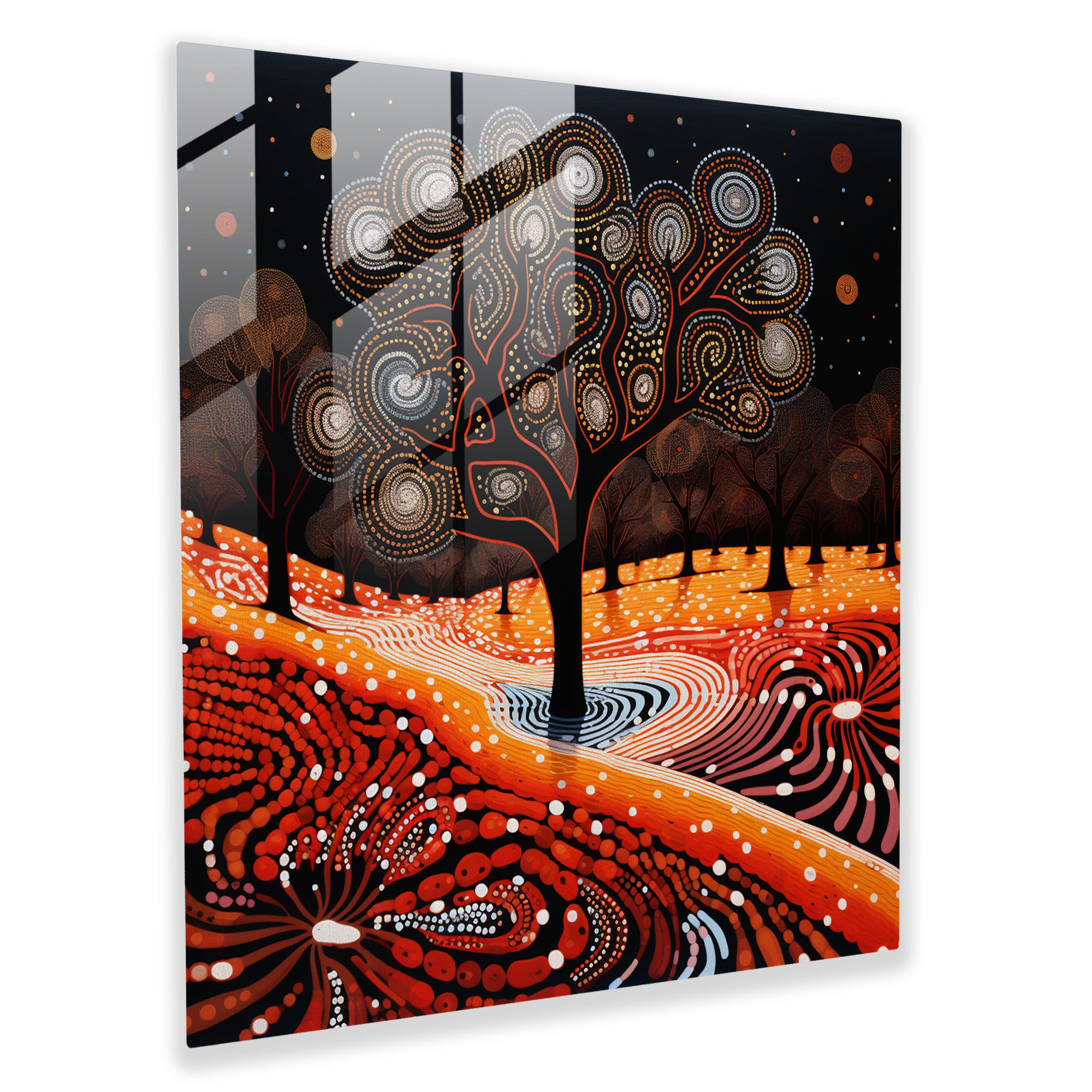 Aboriginal Connection Glass Print - Aboriginal, Spiritual Connection, Natural World, Aboriginal