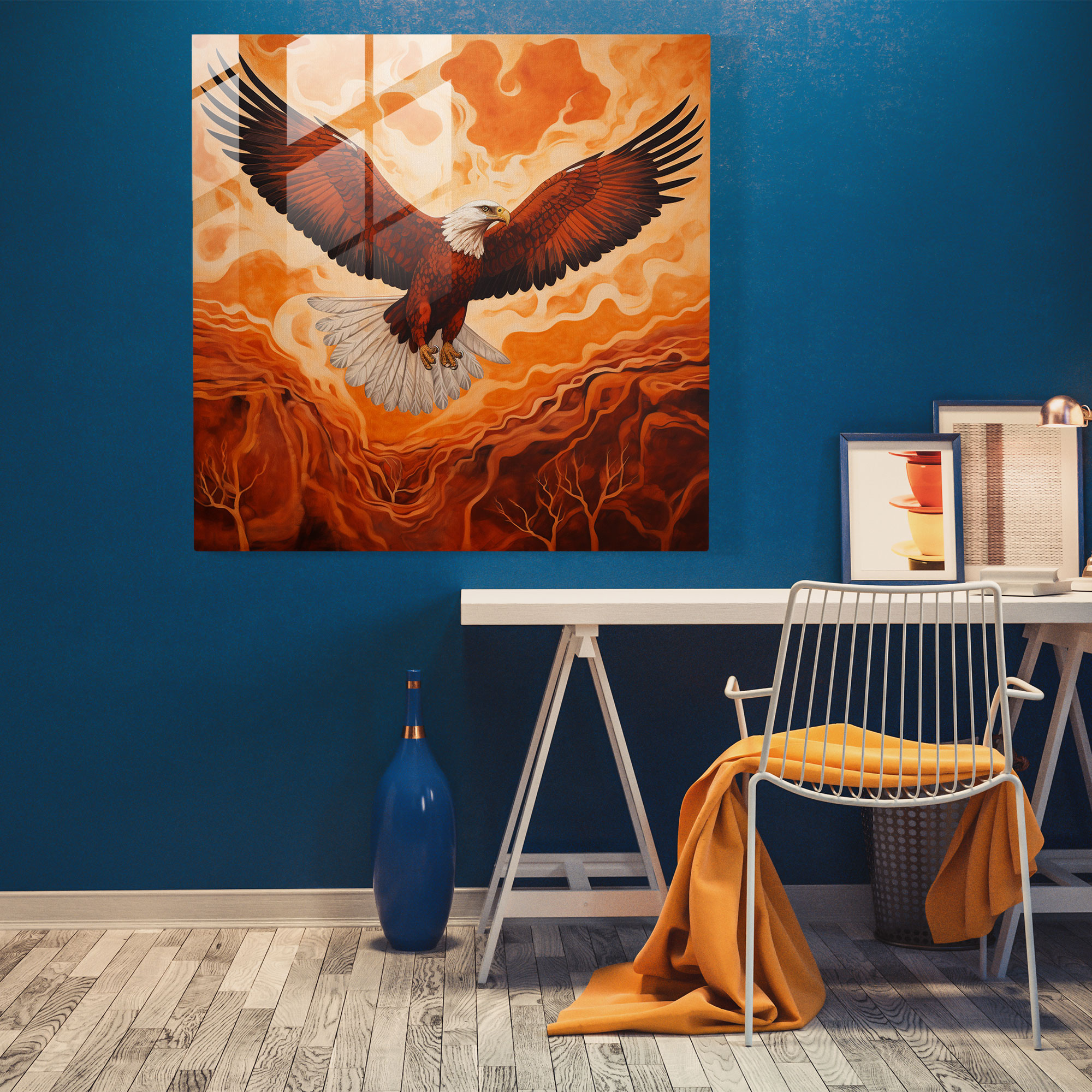Indigenous Australian Eagle Glass Print - Aboriginal, Aboriginal, Symbolizing Freedom, Glass Print
