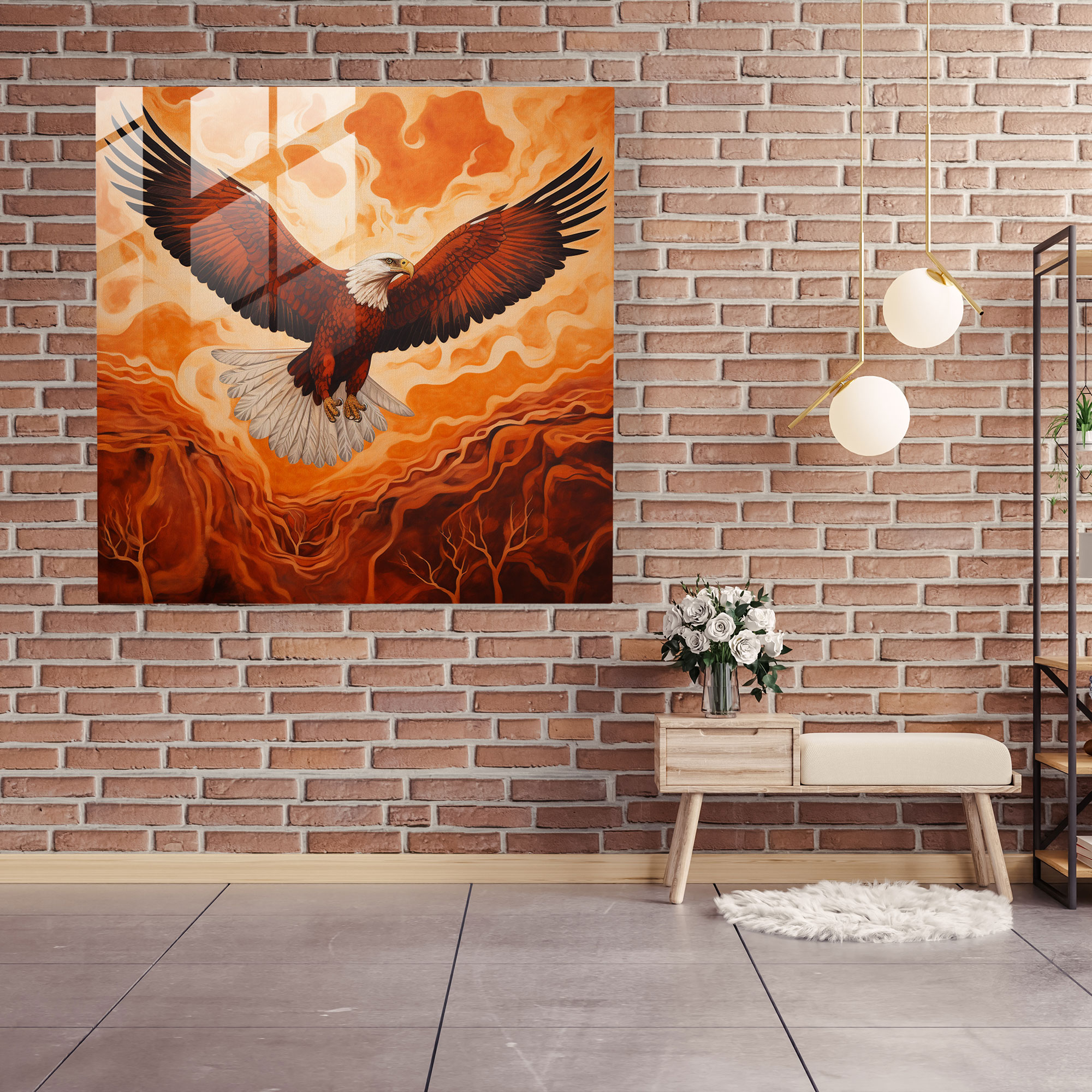 Indigenous Australian Eagle Glass Print - Aboriginal, Aboriginal, Symbolizing Freedom, Glass Print