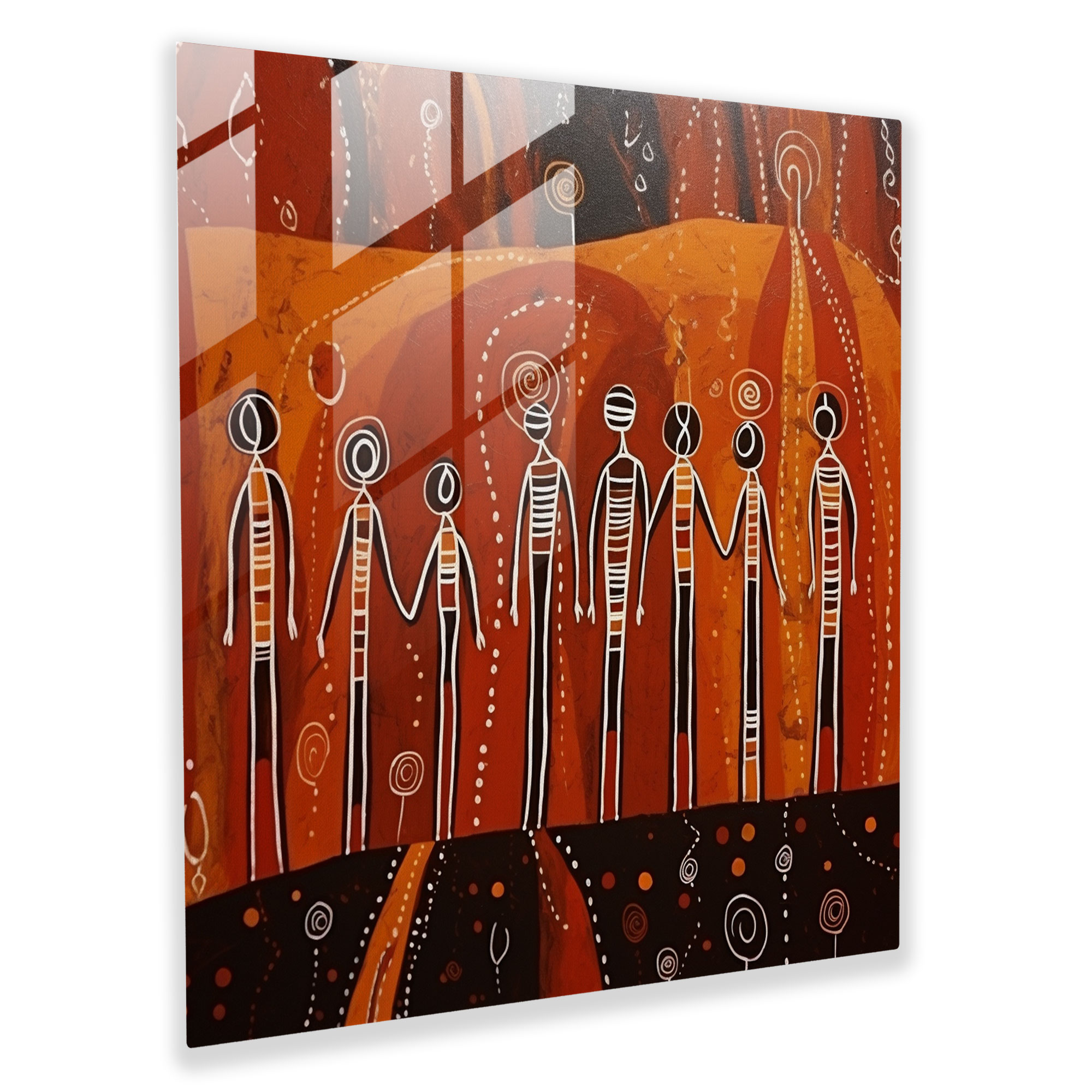 Spiritual Ancestors Glass Print - Aboriginal, Modern Art, Aboriginal, Home Decoration