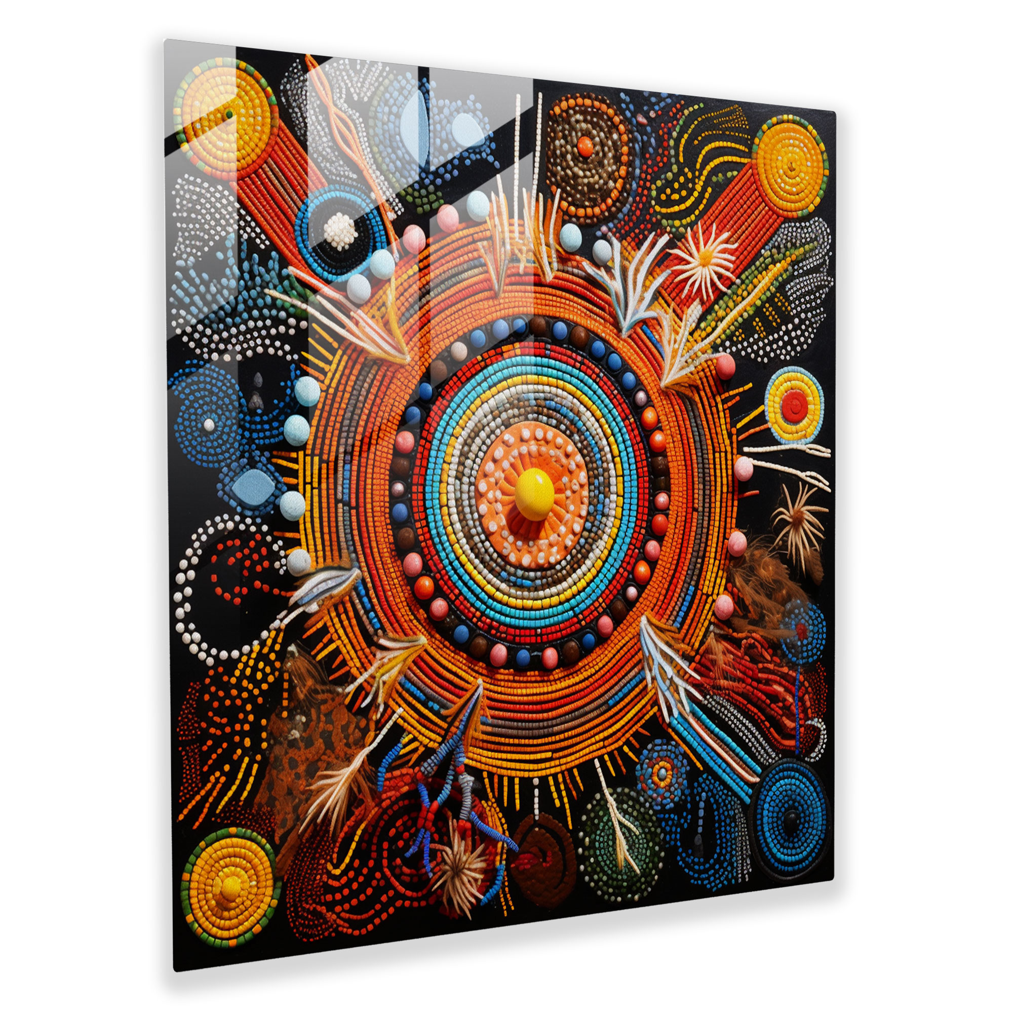 Ancestral Traditions Glass Print - Aboriginal, Woven Art, Ancestral Traditions, Glass Wall Art