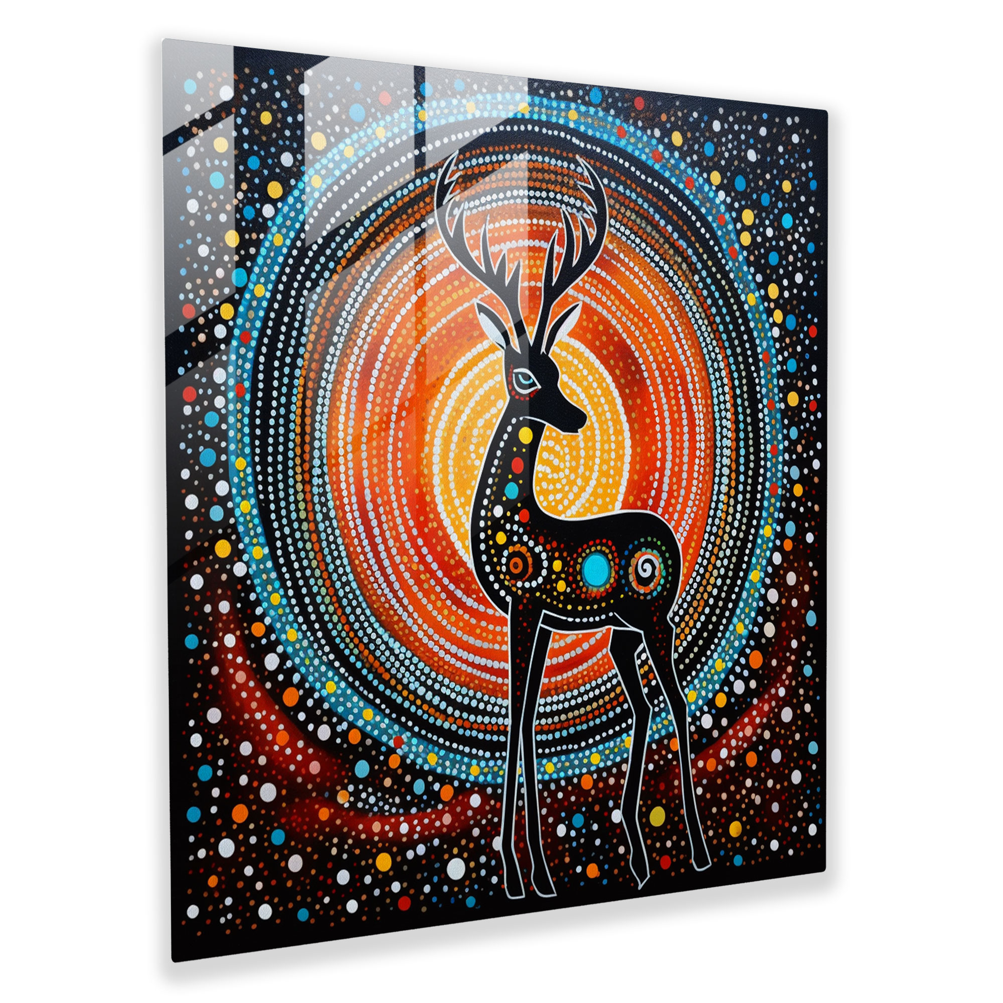 Aboriginal Dot Painting Glass Wall Art - Aboriginal, Home Decoration, Glass Art, Aboriginal