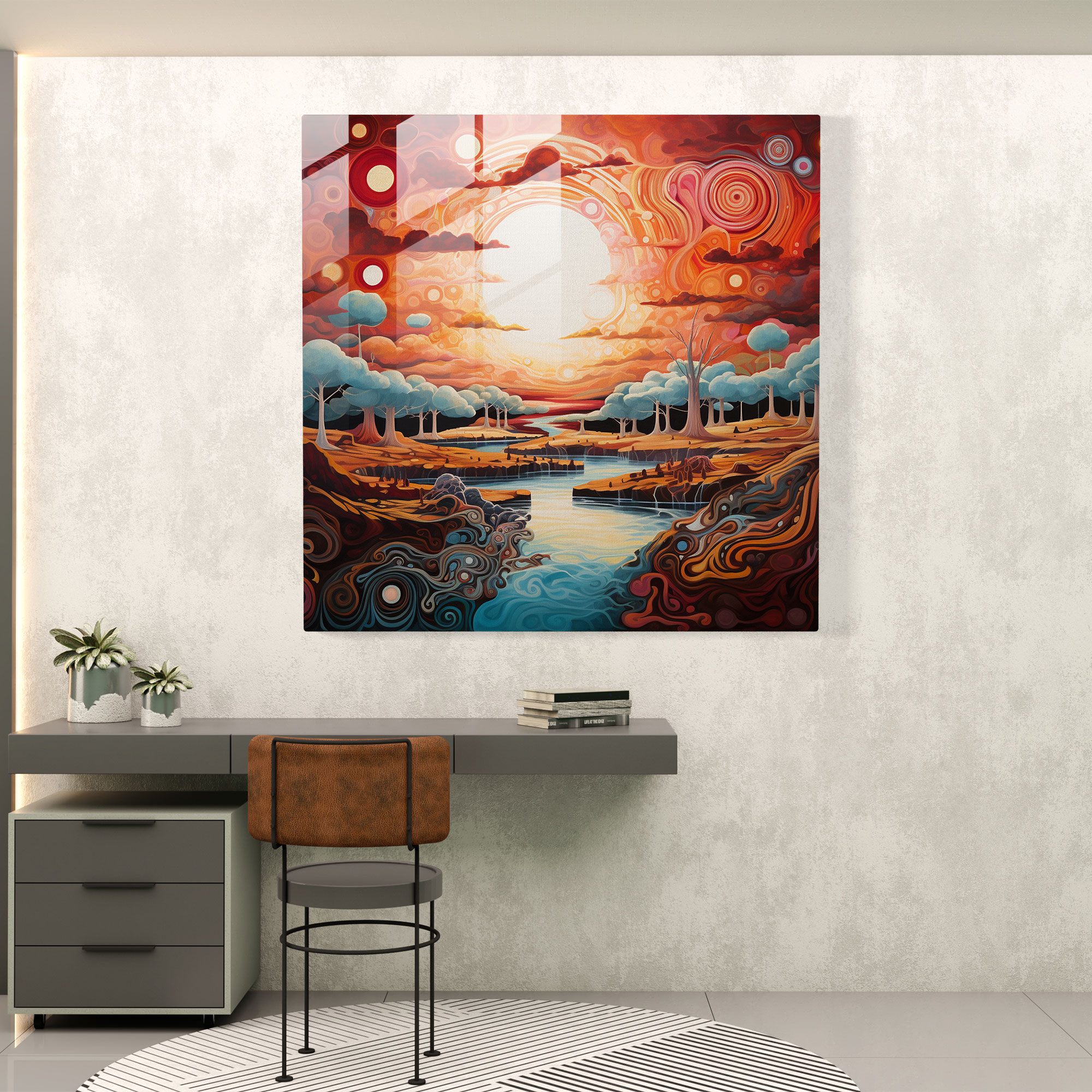 Dreamtime Stories Glass Print - Aboriginal, Aboriginal, Contemporary Abstract Artwork, Glass Print