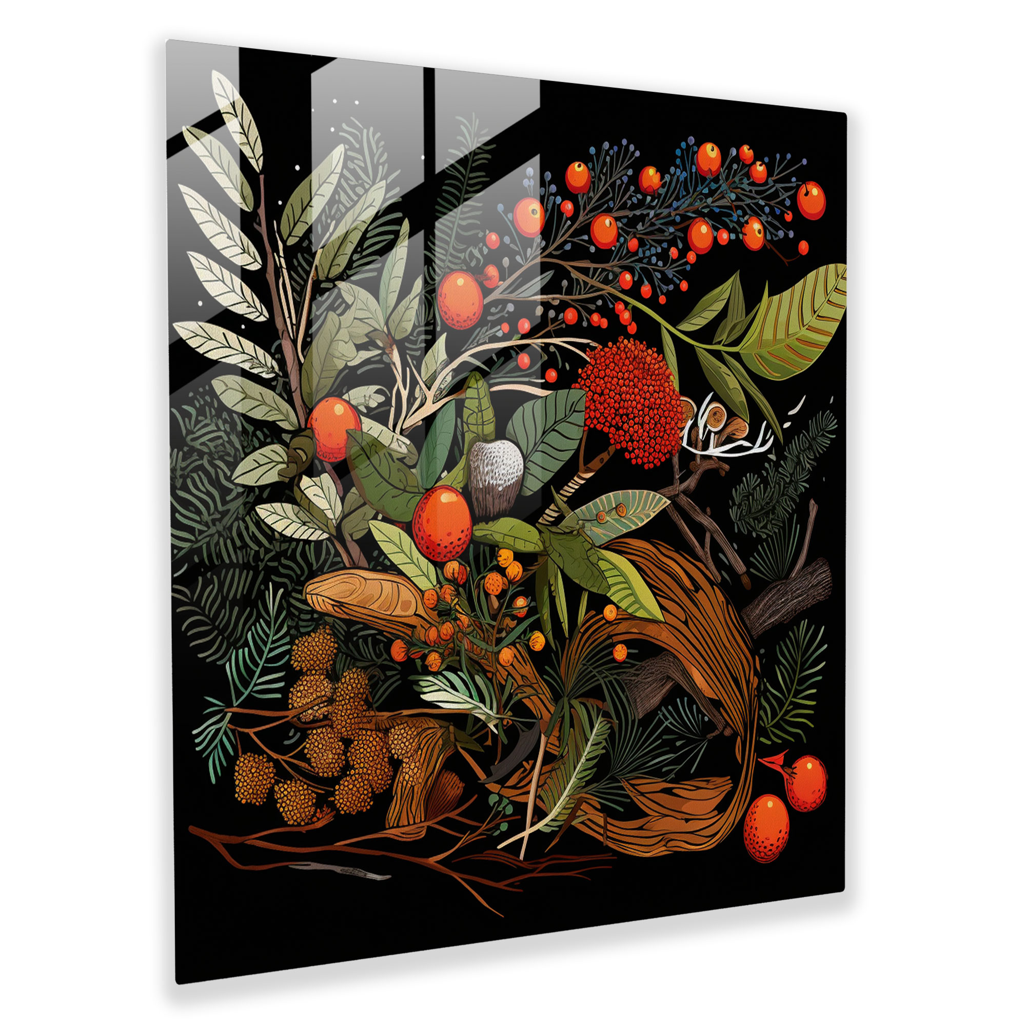 Bush Tucker Glass Print - Aboriginal, Glass Print, Home Decoration, Bush Tucker