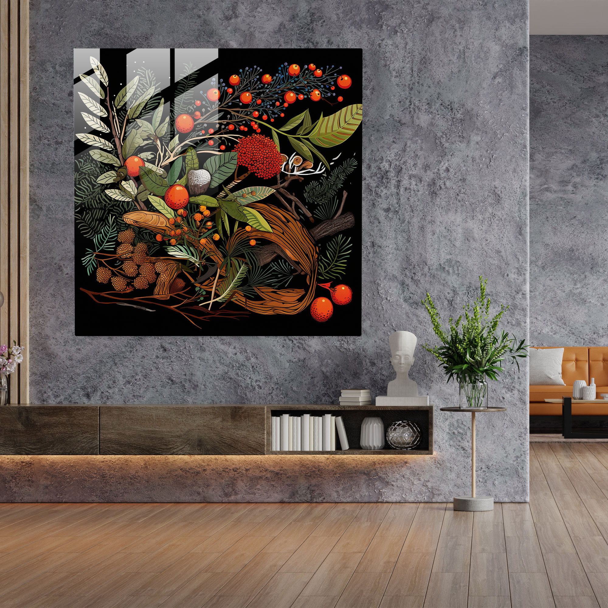 Bush Tucker Glass Print - Aboriginal, Glass Print, Home Decoration, Bush Tucker