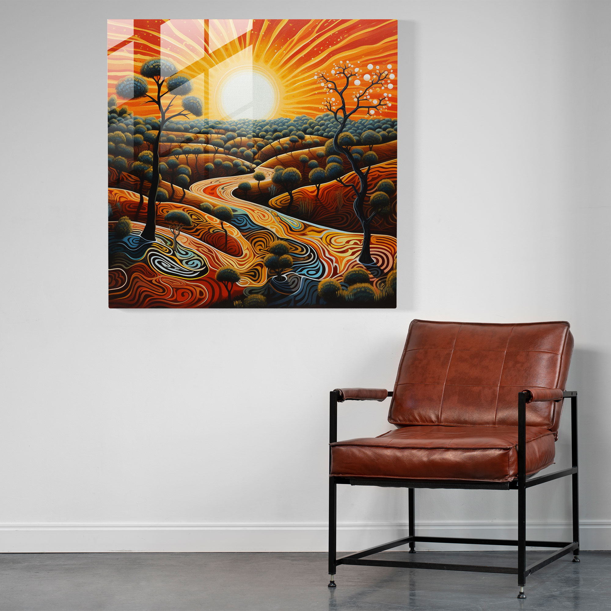 Outback Beauty Glass Wall Art - Aboriginal, Beauty, Home Decoration, Wall Decoration