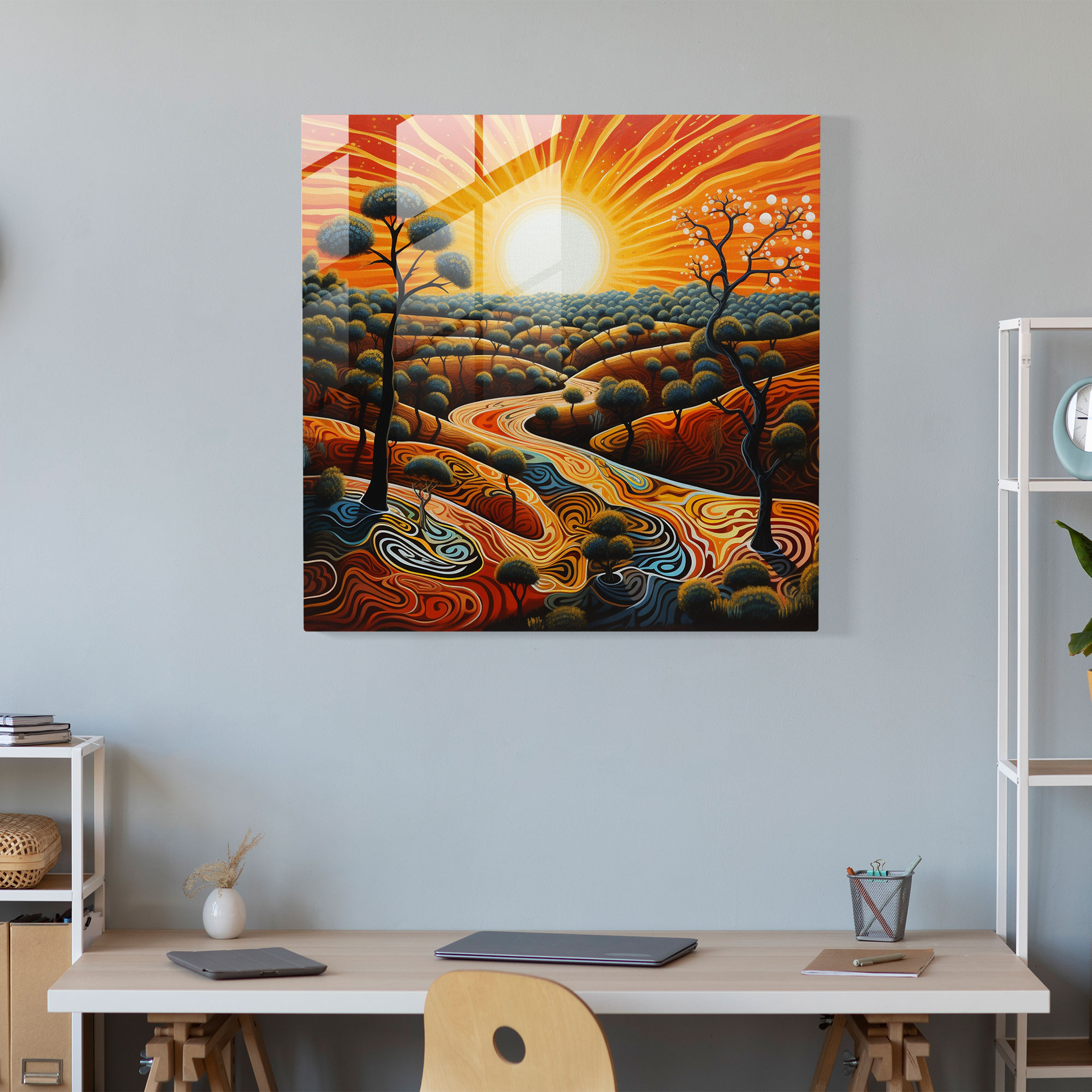 Outback Beauty Glass Wall Art - Aboriginal, Beauty, Home Decoration, Wall Decoration