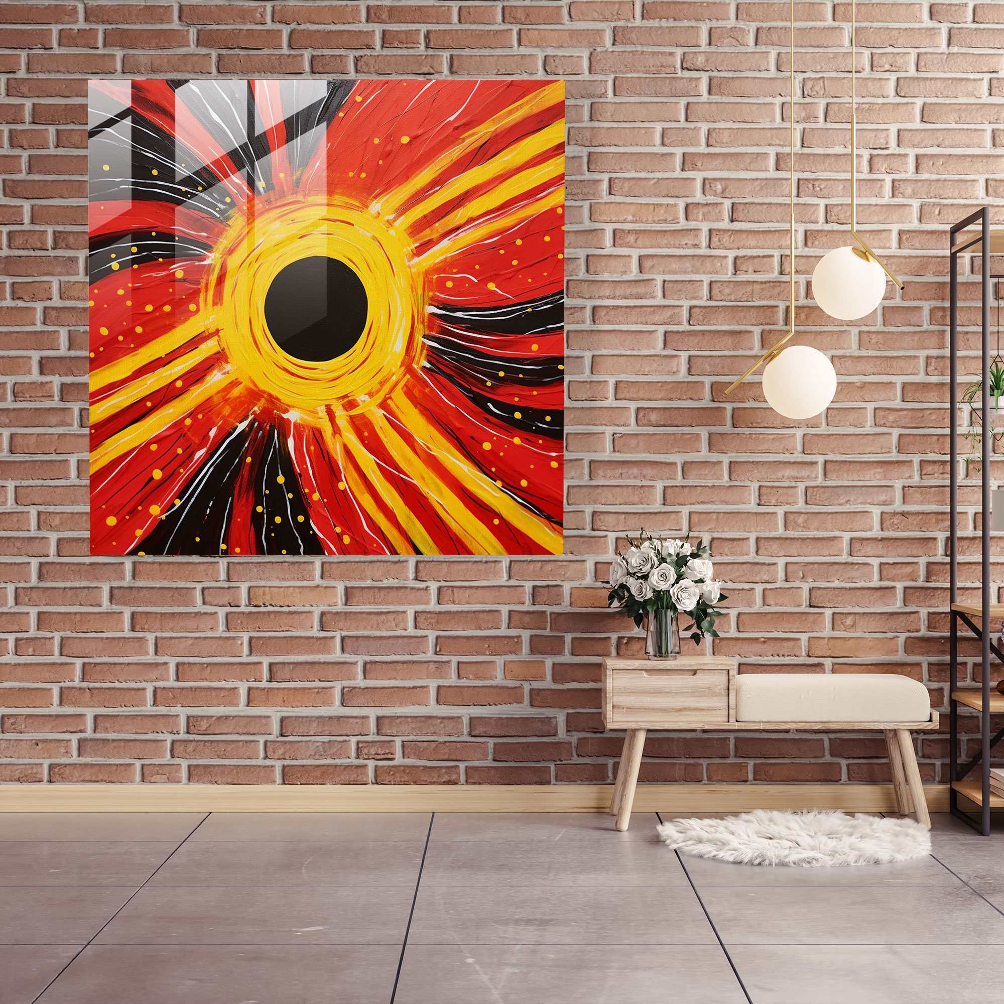 Aboriginal Flag Glass Print - Aboriginal, Wall Decoration, Vibrant Artwork, National Pride