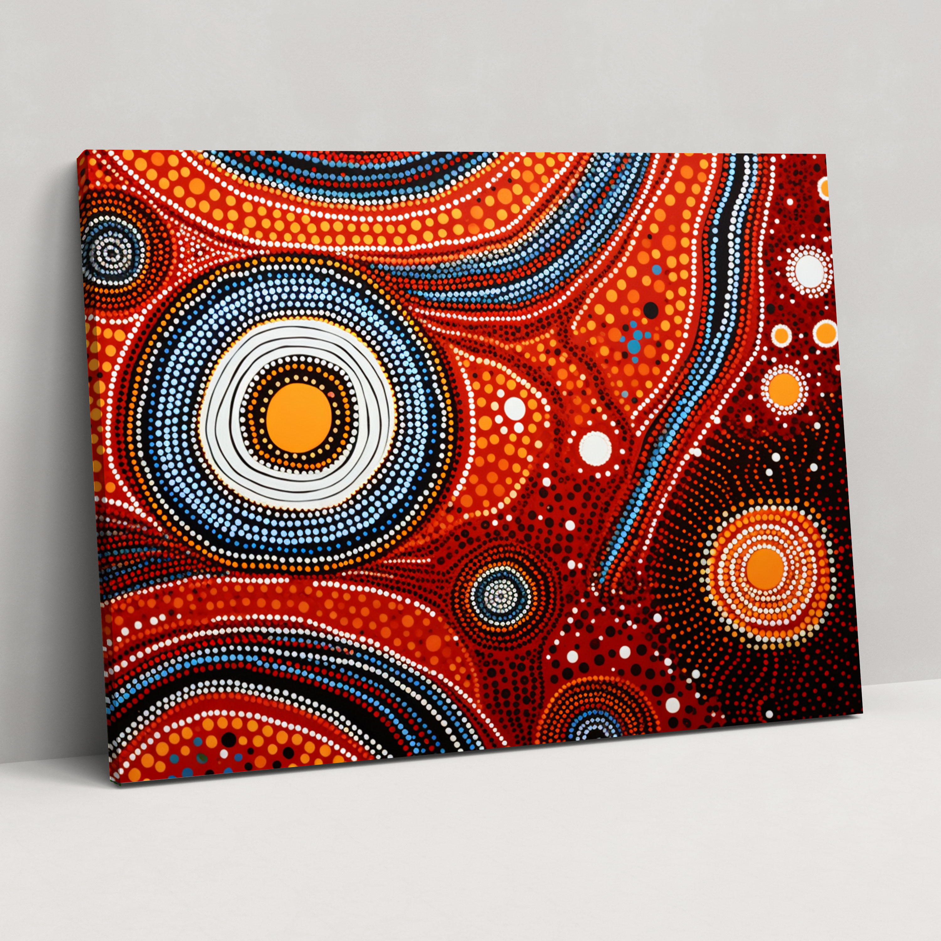 Aboriginal Canvas Print: Dreamtime Dot Painting - Aborginal, Dot Painting, Aboriginal, Wall Art