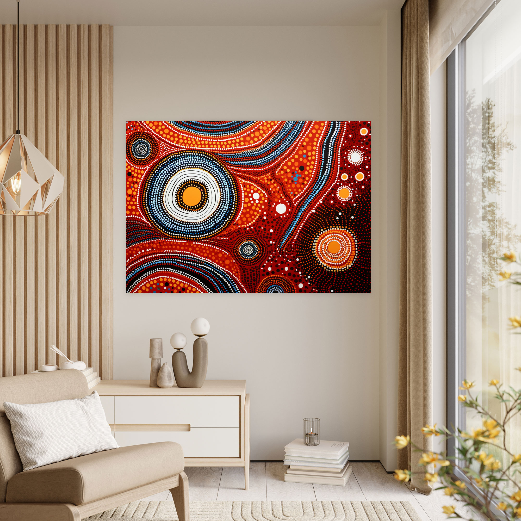 Aboriginal Canvas Print: Dreamtime Dot Painting - Aborginal, Dot Painting, Aboriginal, Wall Art