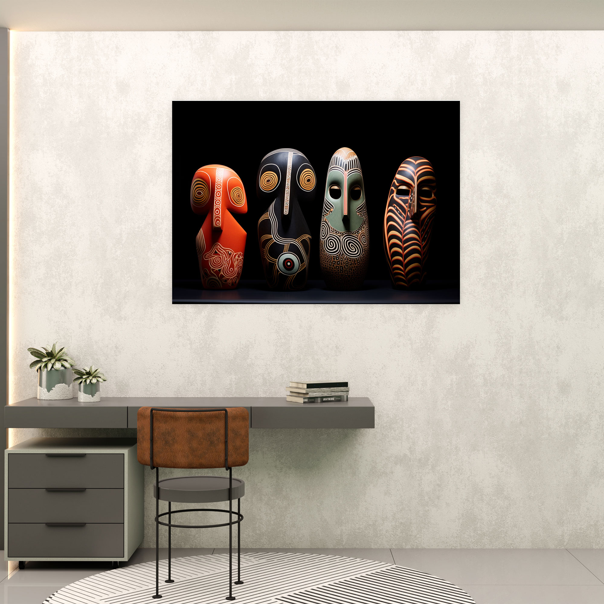 Contemporary Aboriginal Wall Art - Modern Sculptural Expression - Aborginal, Canvas Wall Art, Contemporary Art, Canvas