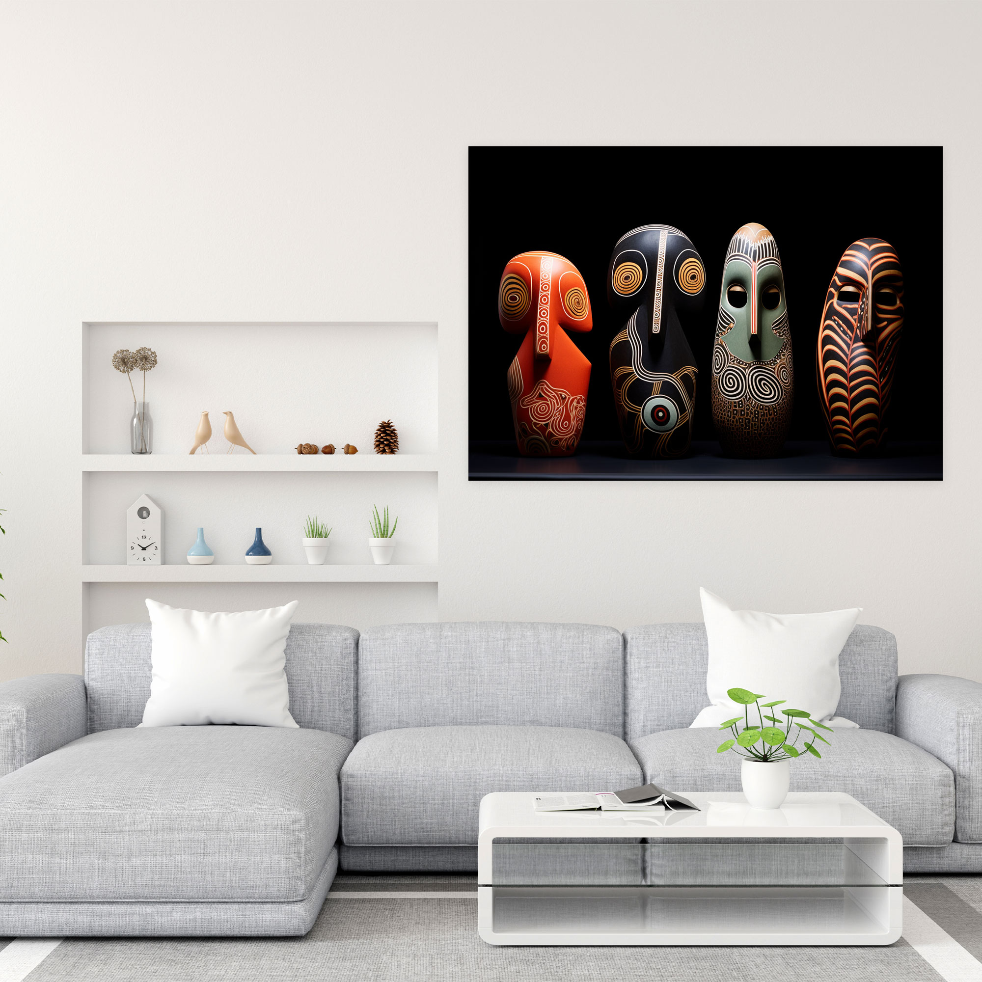 Contemporary Aboriginal Wall Art - Modern Sculptural Expression - Aborginal, Canvas Wall Art, Contemporary Art, Canvas