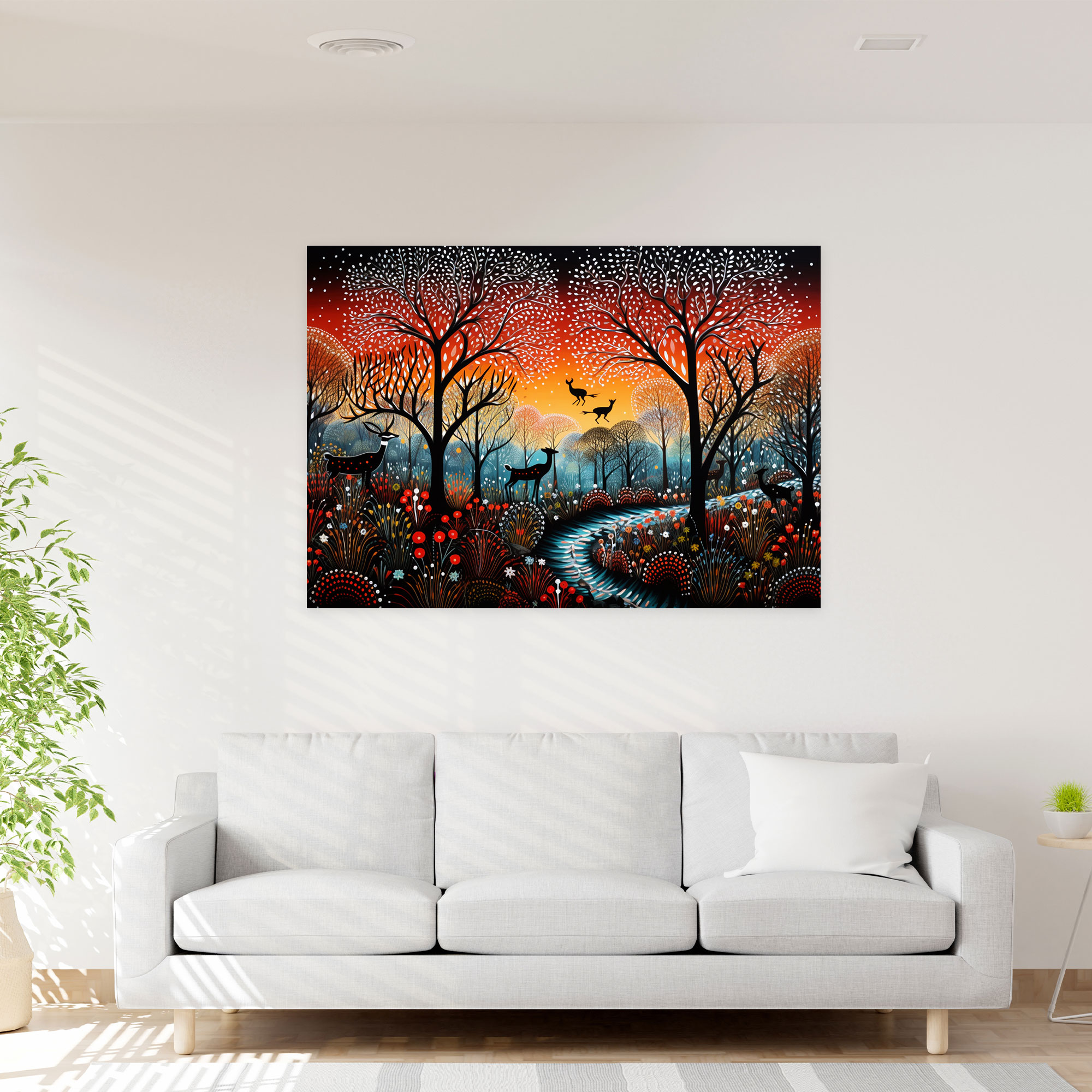Aboriginal Canvas Print: Bush Animals - Aborginal, Dot Painting, Canvas, Bush Animals