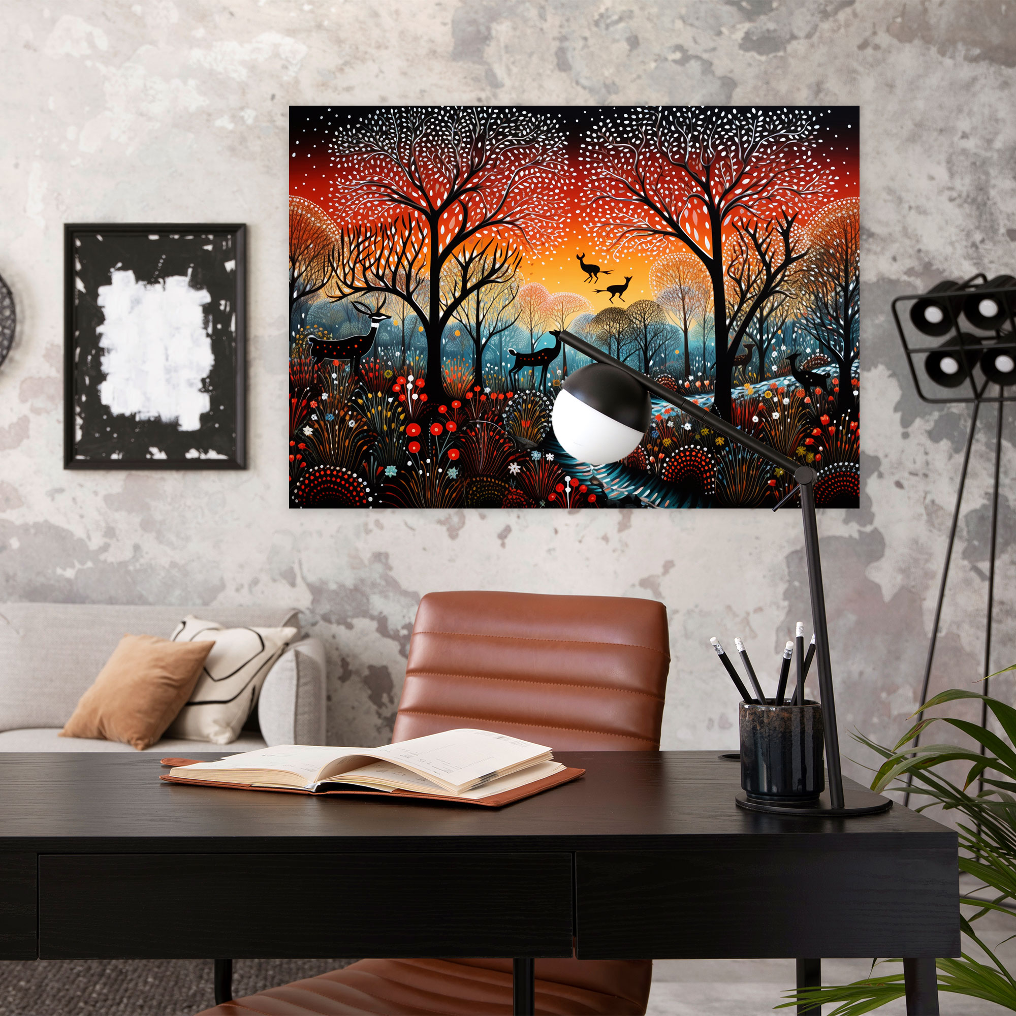 Aboriginal Canvas Print: Bush Animals - Aborginal, Dot Painting, Canvas, Bush Animals
