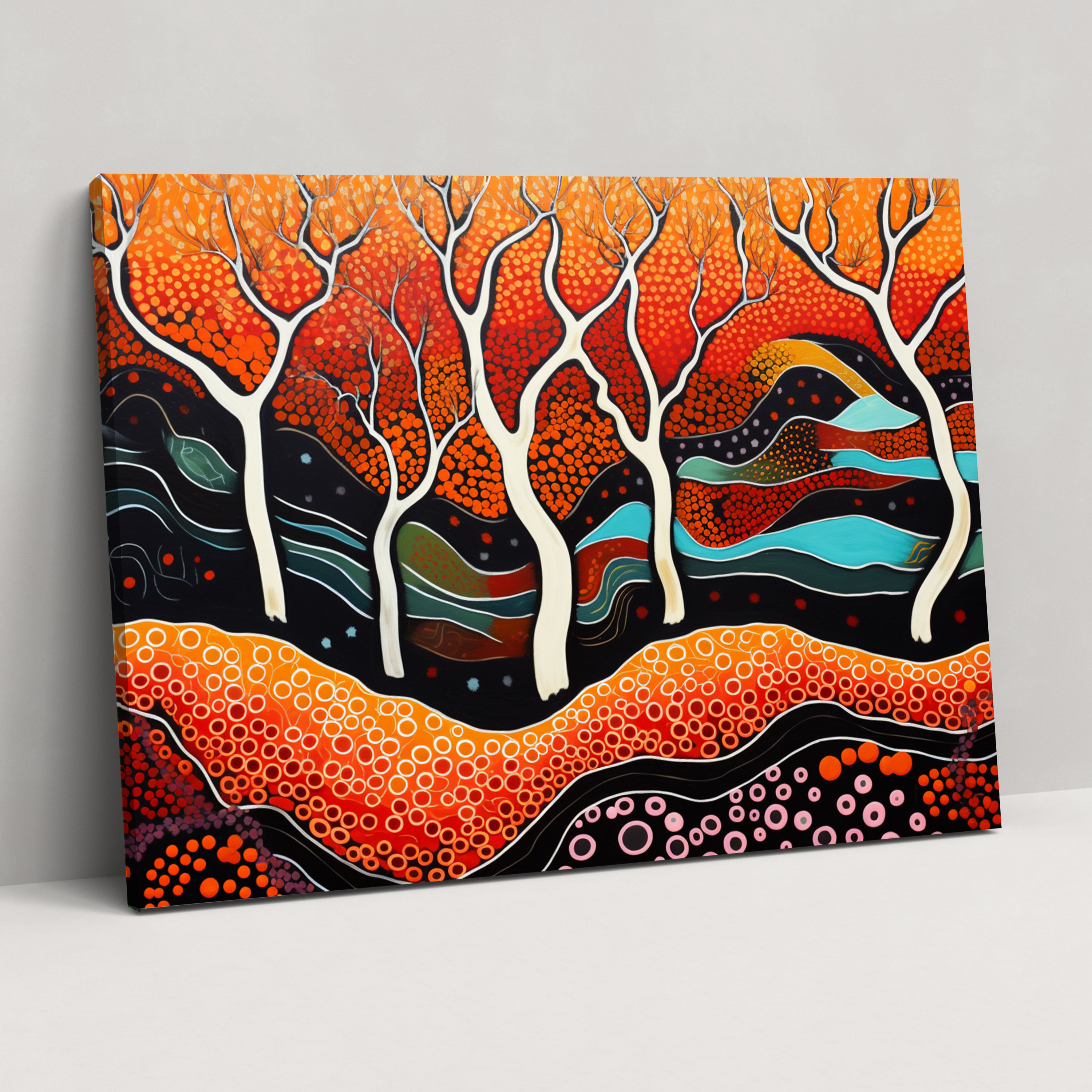 Aboriginal Canvas Print: Outback Landscape - Aborginal, Outback Landscape, Home Decoration, Aboriginal