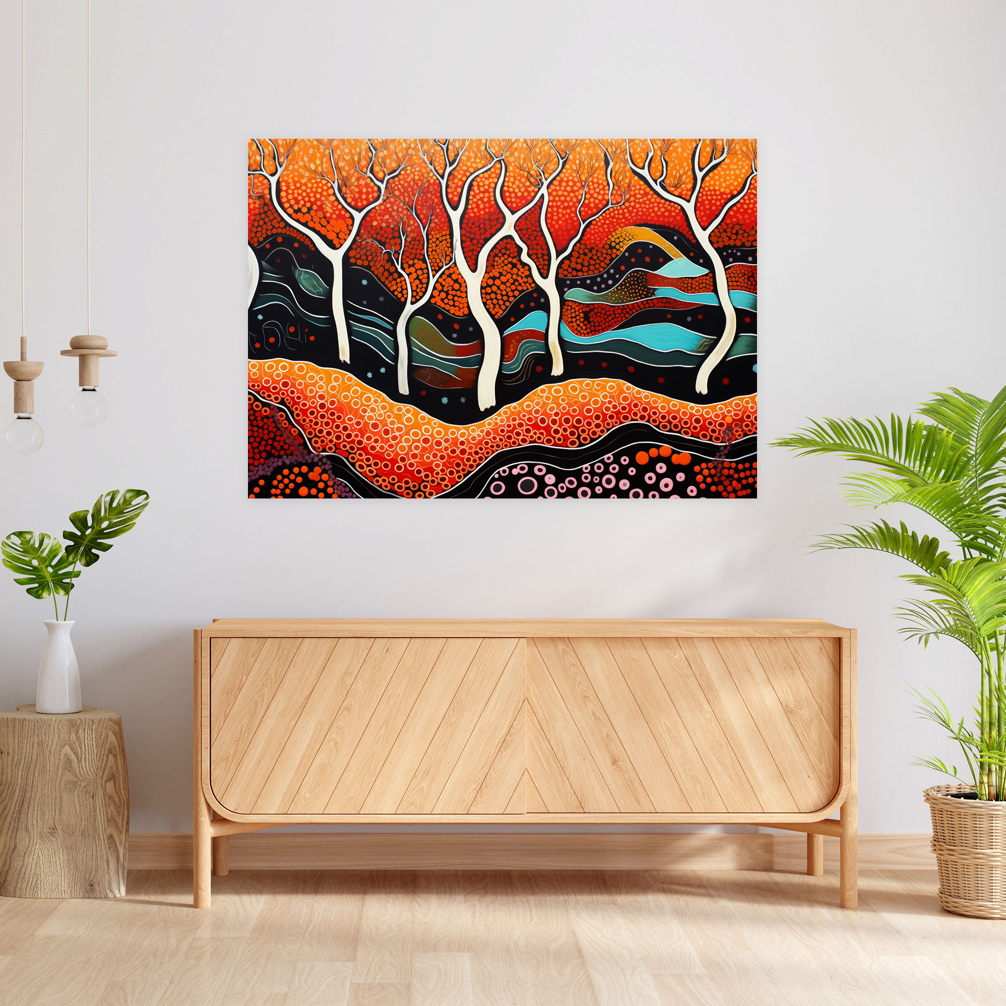 Aboriginal Canvas Print: Outback Landscape - Aborginal, Outback Landscape, Home Decoration, Aboriginal
