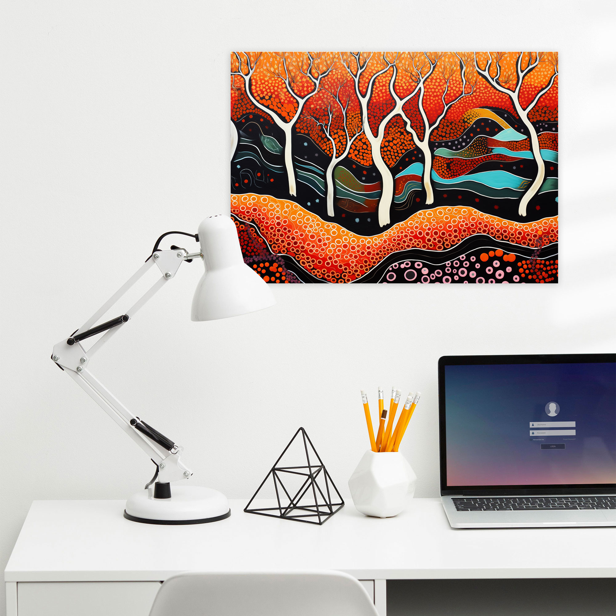 Aboriginal Canvas Print: Outback Landscape - Aborginal, Outback Landscape, Home Decoration, Aboriginal